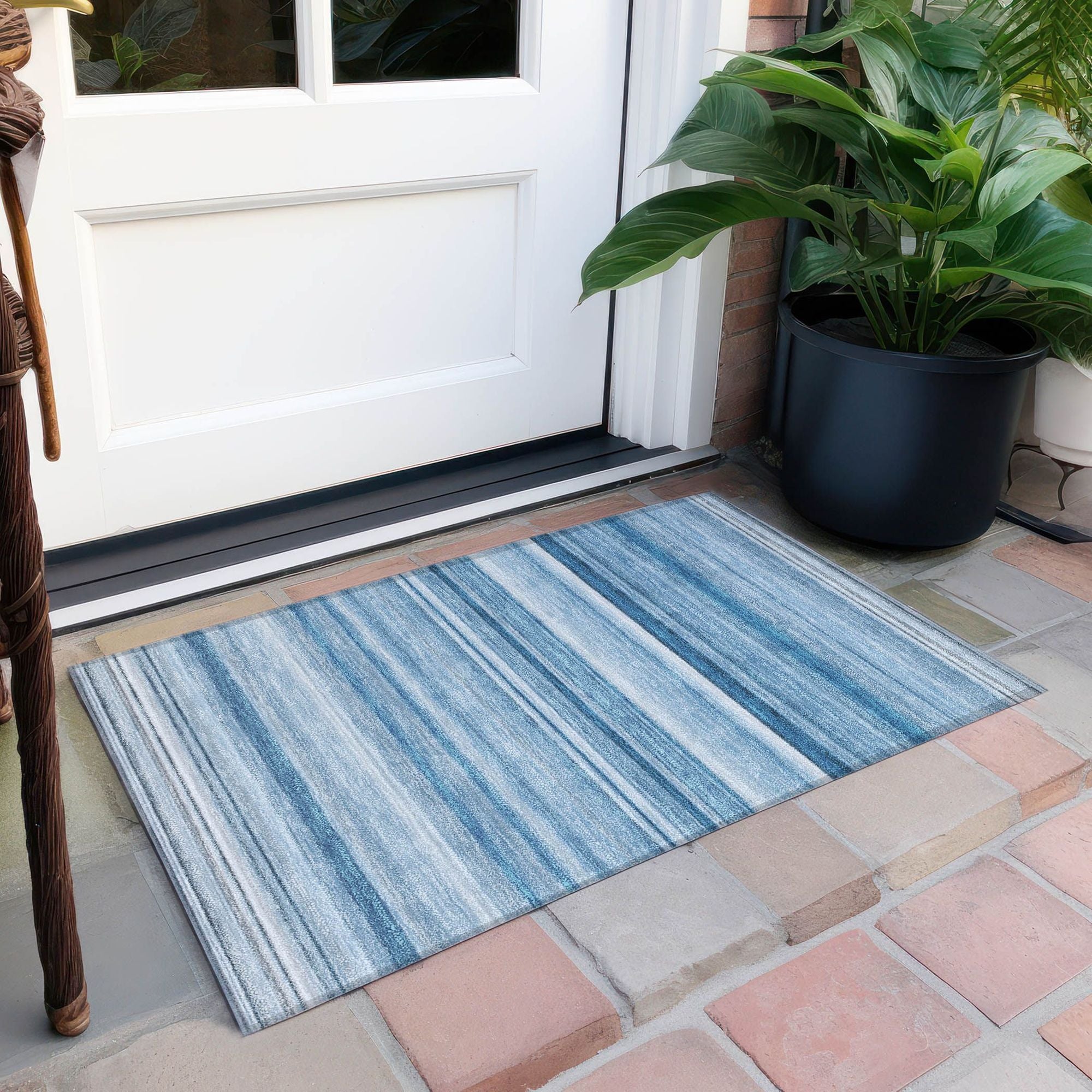 Machine Made ACN529 Blue Rugs