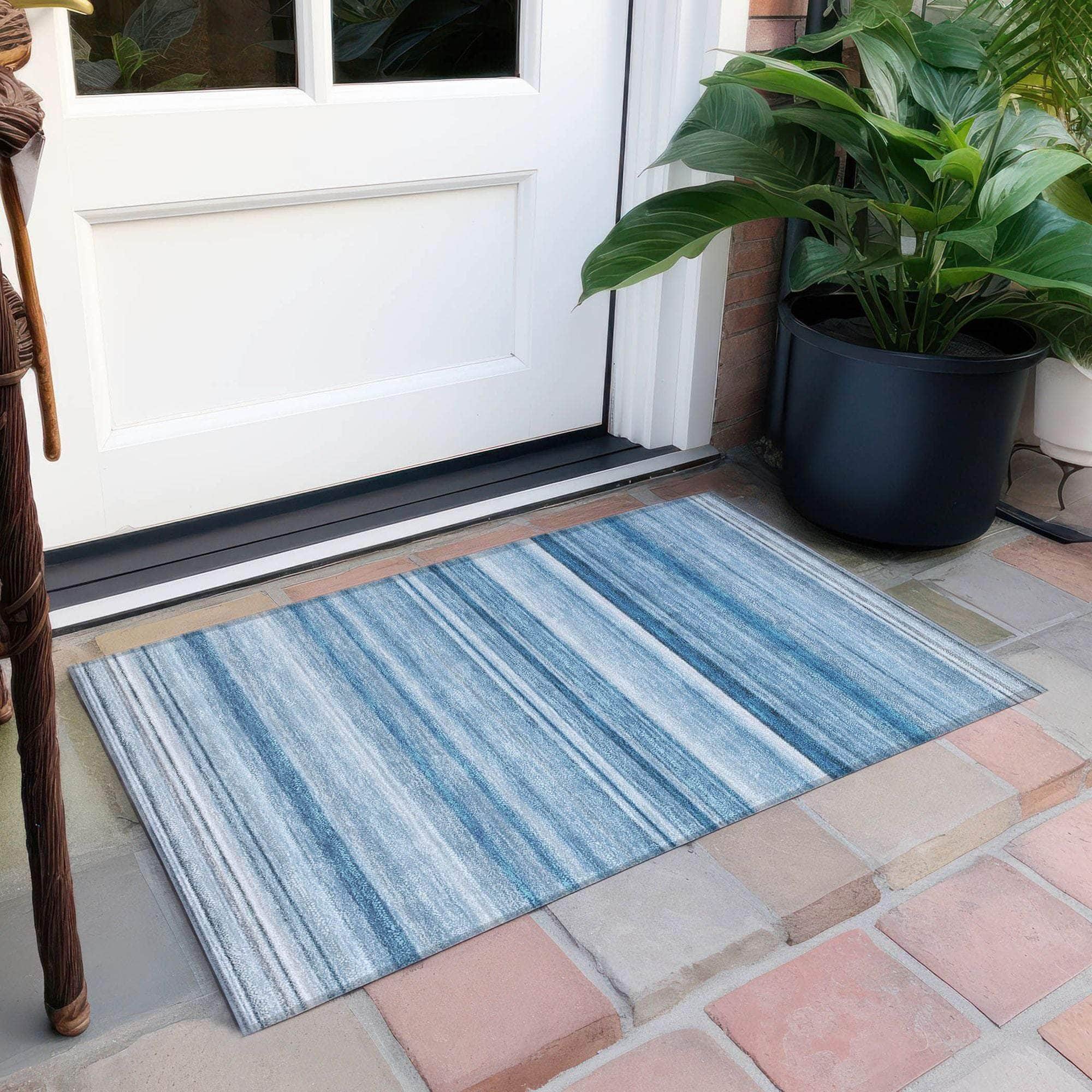 Machine Made ACN529 Blue Rugs