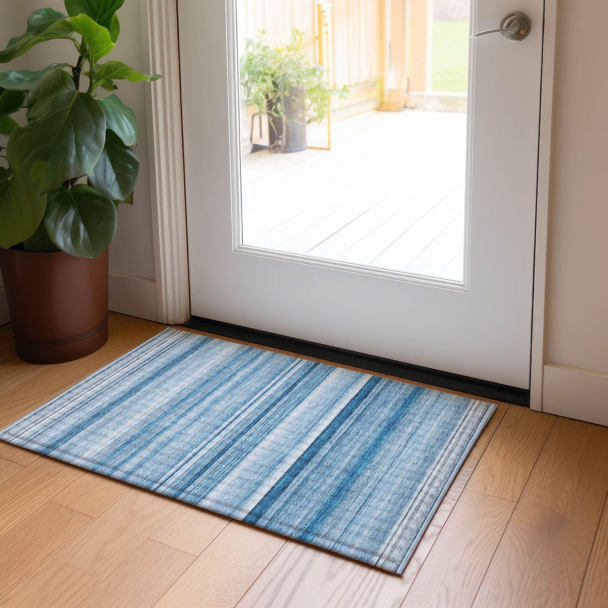 Machine Made ACN529 Blue Rugs