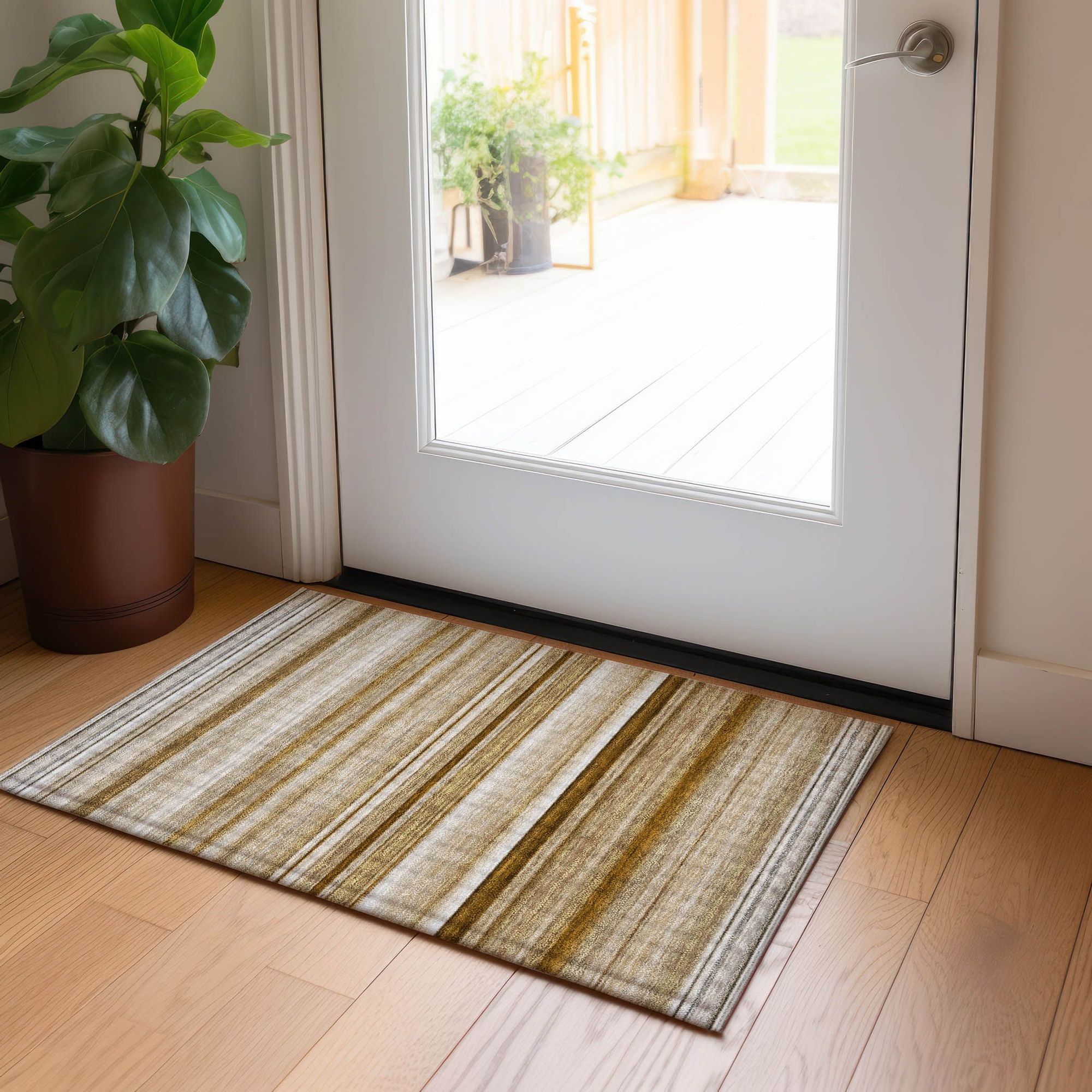 Machine Made ACN529 Chocolate Brown Rugs