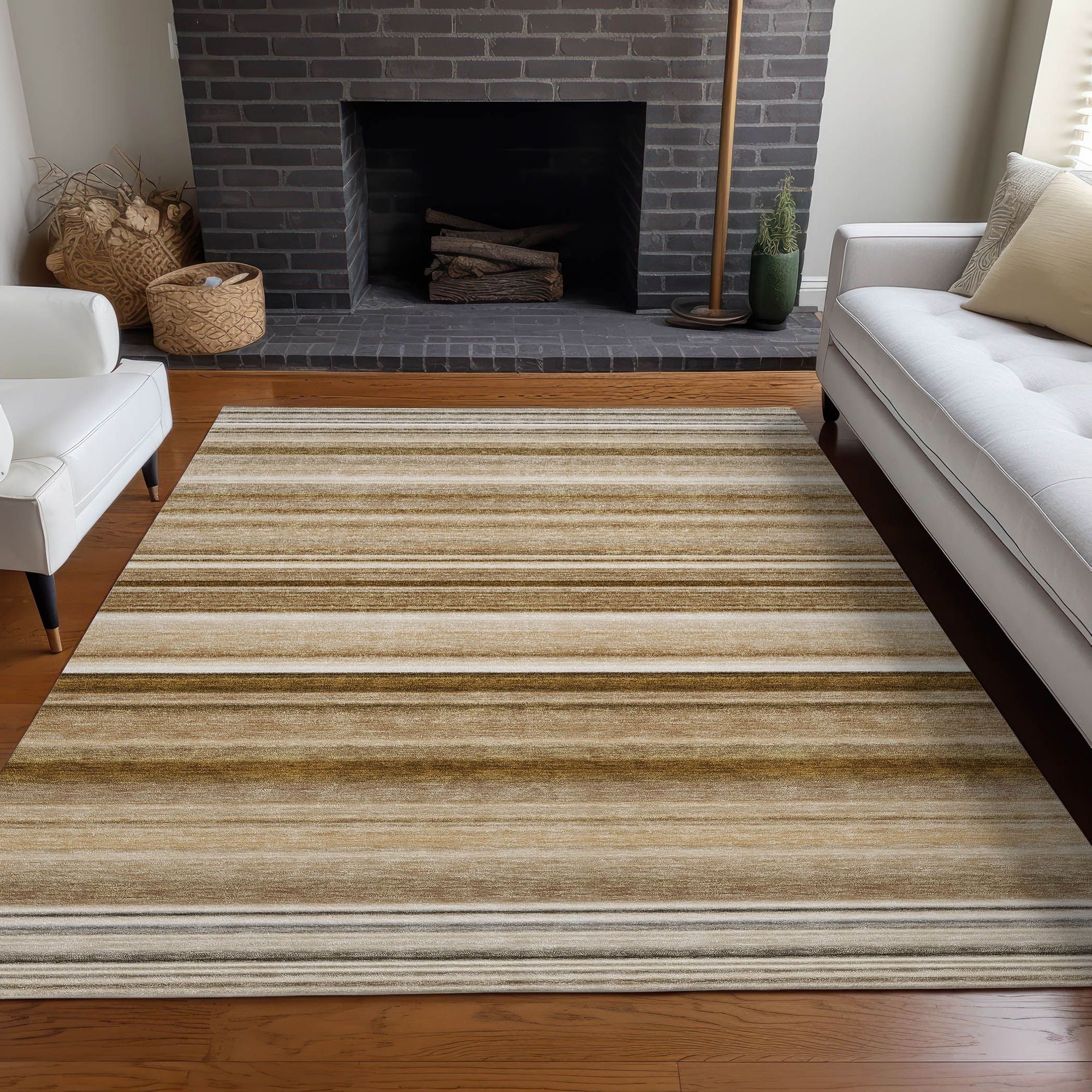 Machine Made ACN529 Chocolate Brown Rugs