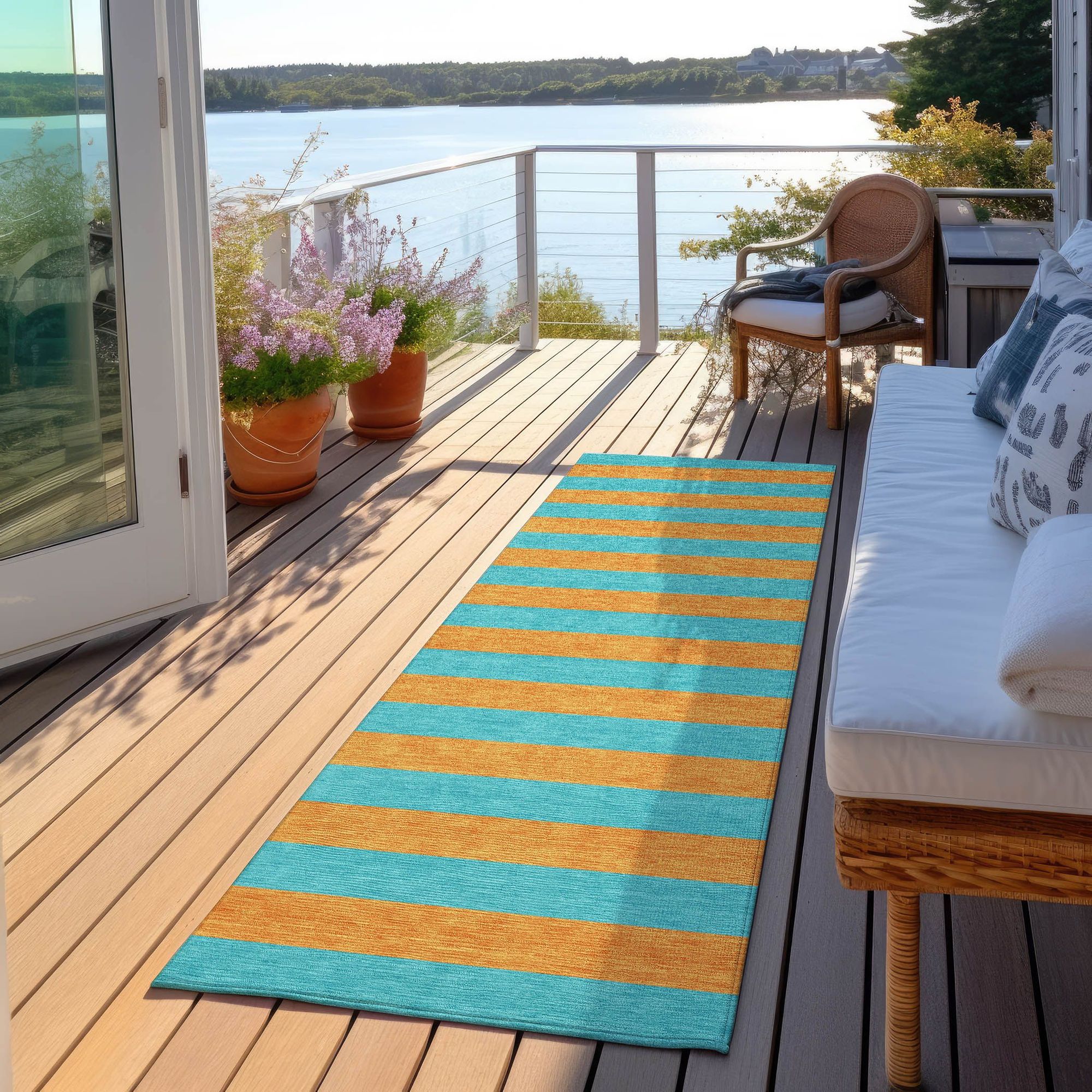 Machine Made ACN530 Aqua Teal Rugs