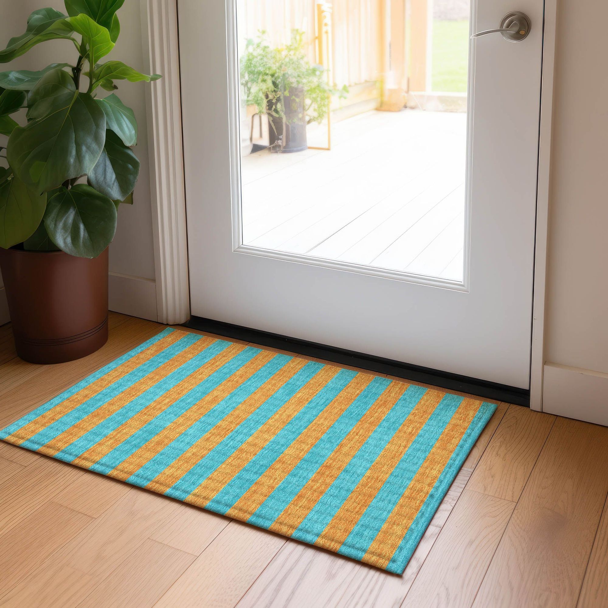 Machine Made ACN530 Aqua Teal Rugs