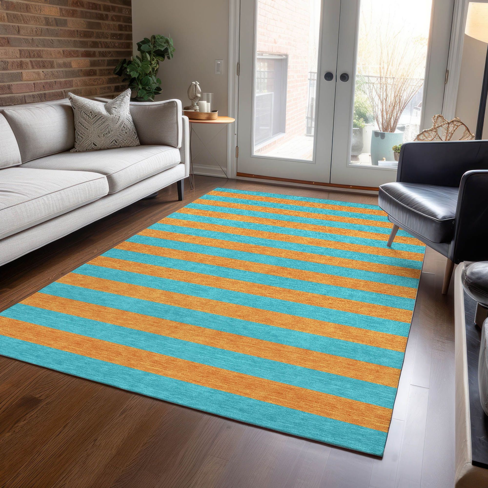 Machine Made ACN530 Aqua Teal Rugs