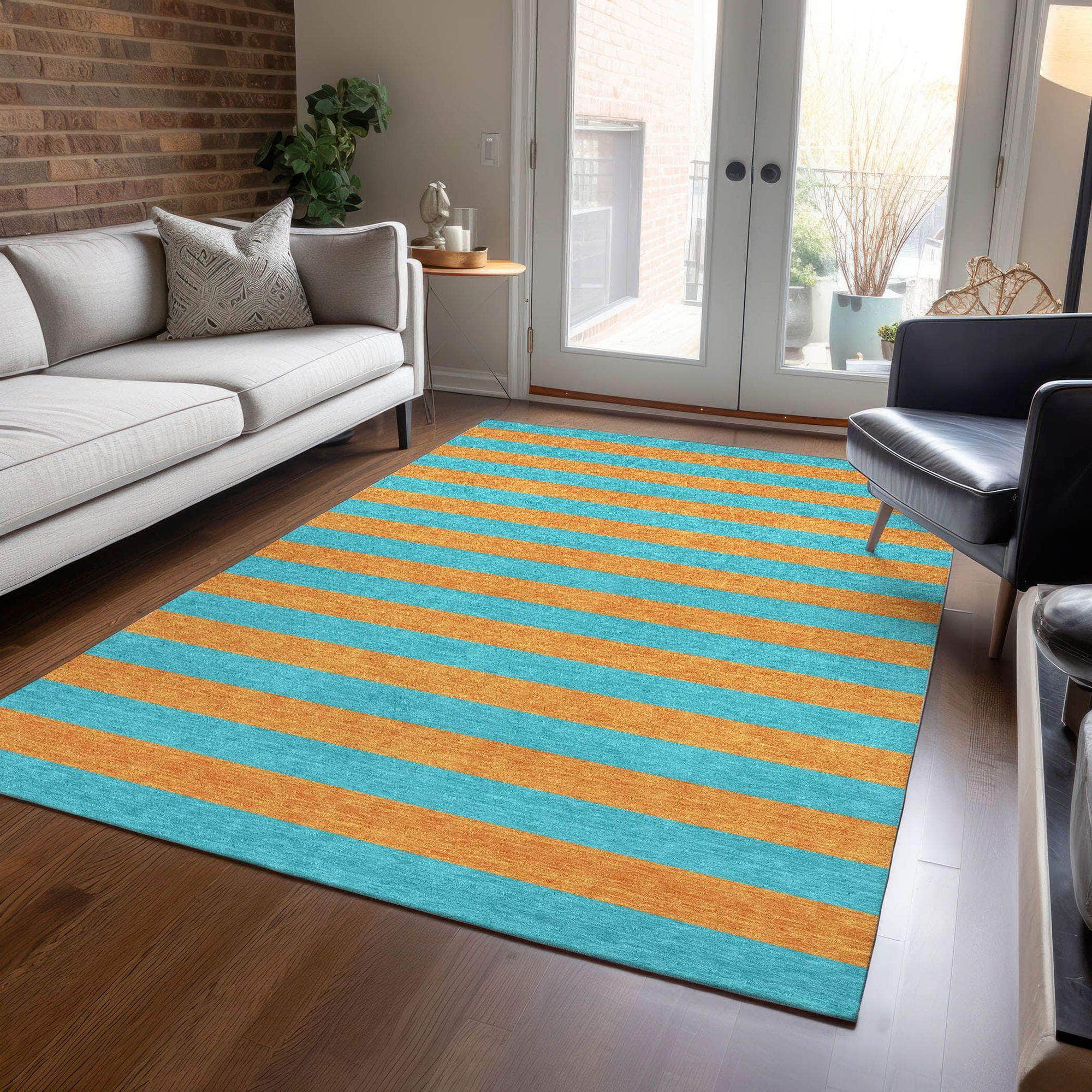 Machine Made ACN530 Aqua Teal Rugs