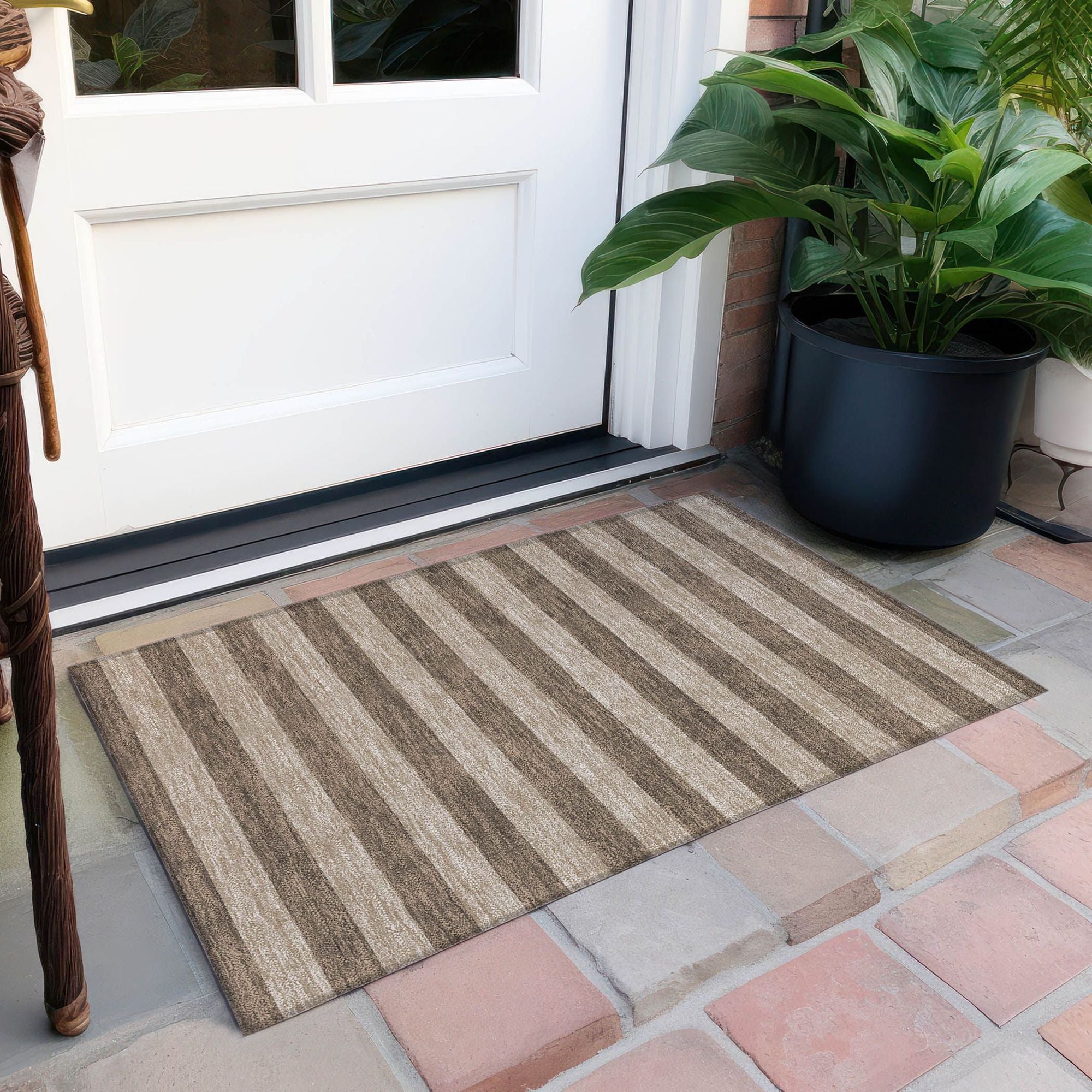 Machine Made ACN530 Coffee Brown Rugs