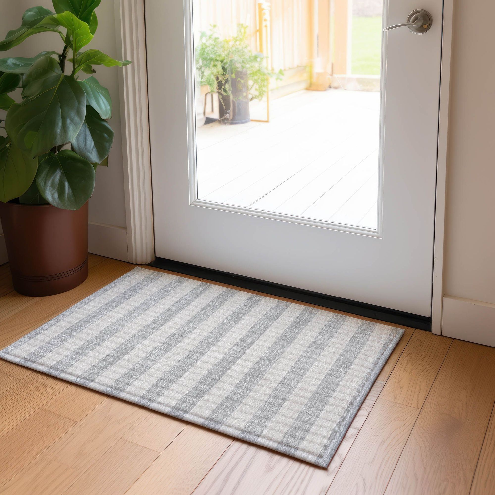 Machine Made ACN530 Pewter Gray Rugs