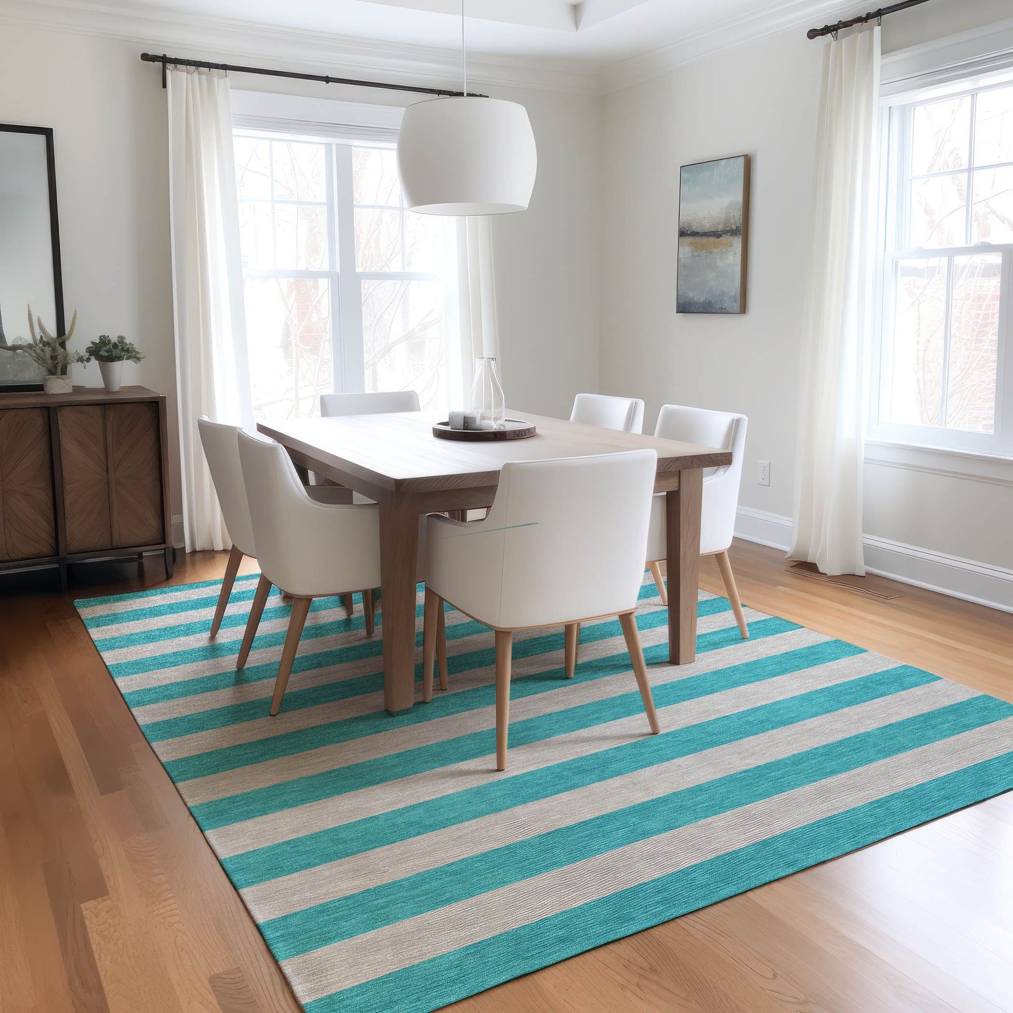 Machine Made ACN530 Turquoise Teal Rugs