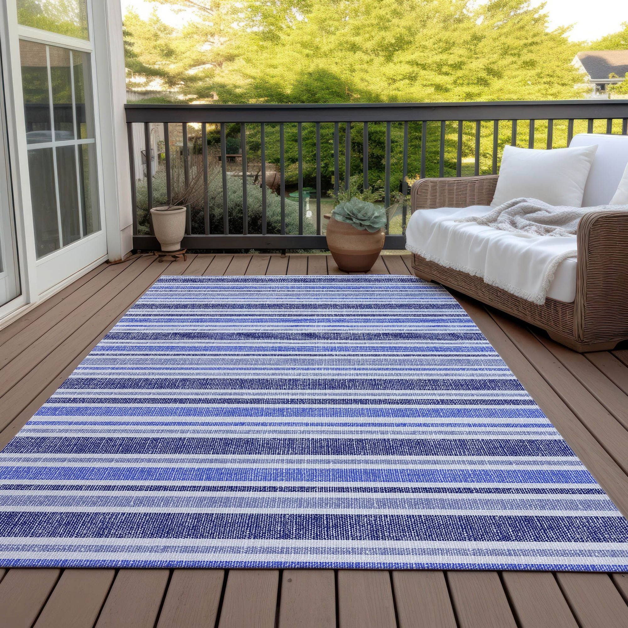 Machine Made ACN531 Blue Rugs