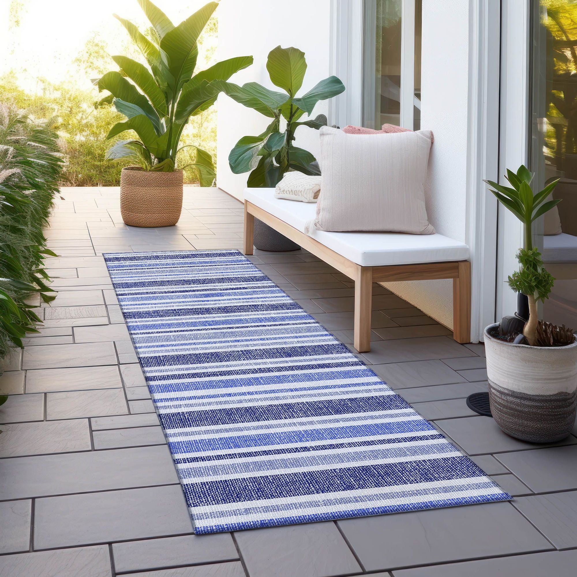 Machine Made ACN531 Blue Rugs