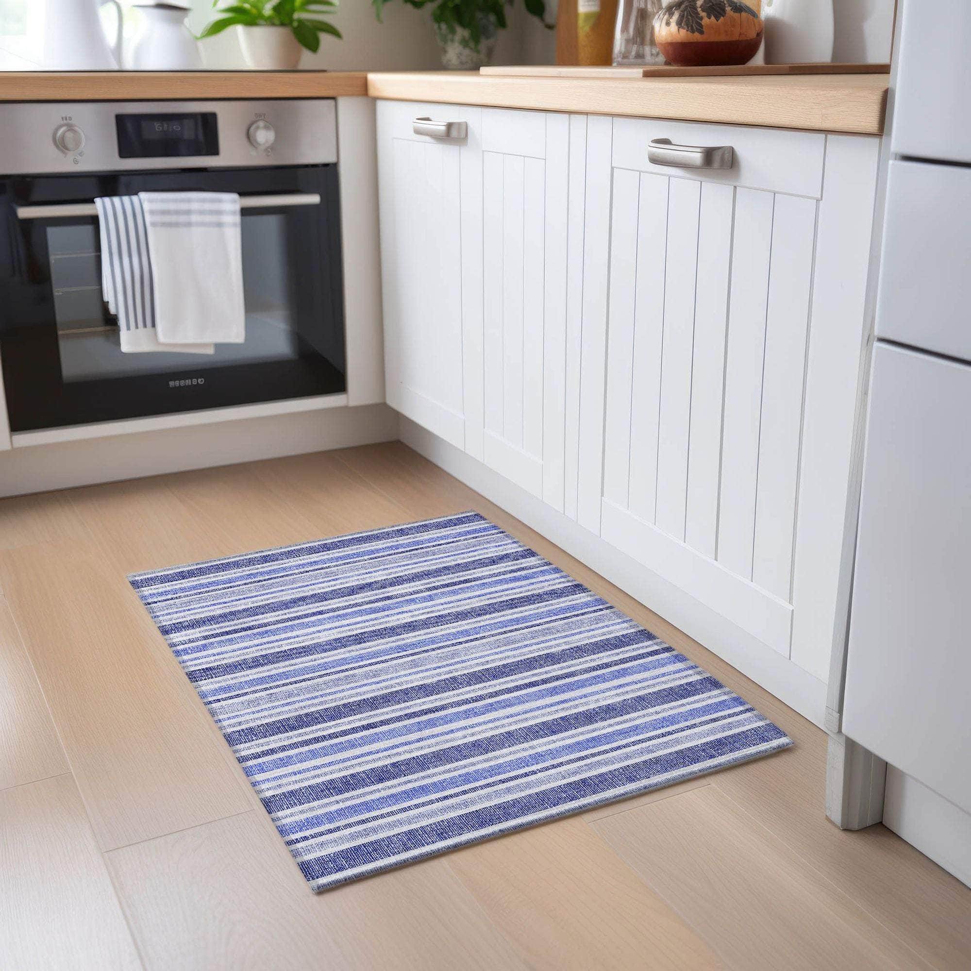 Machine Made ACN531 Blue Rugs