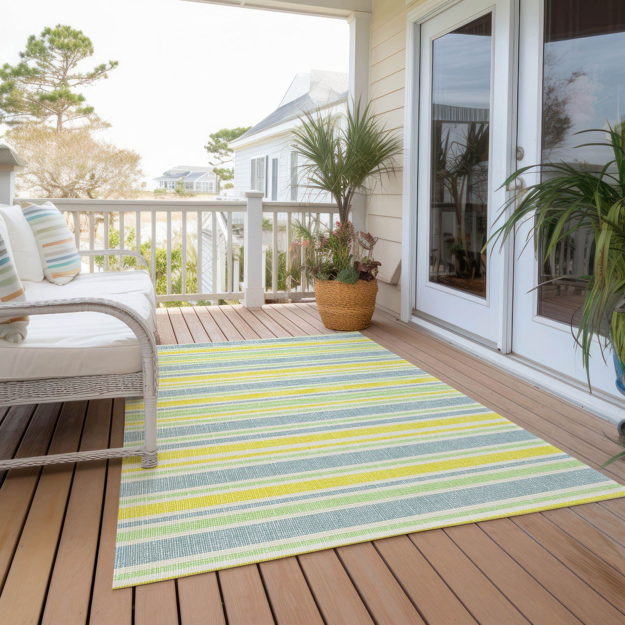 Machine Made ACN531 Denim Blue Rugs