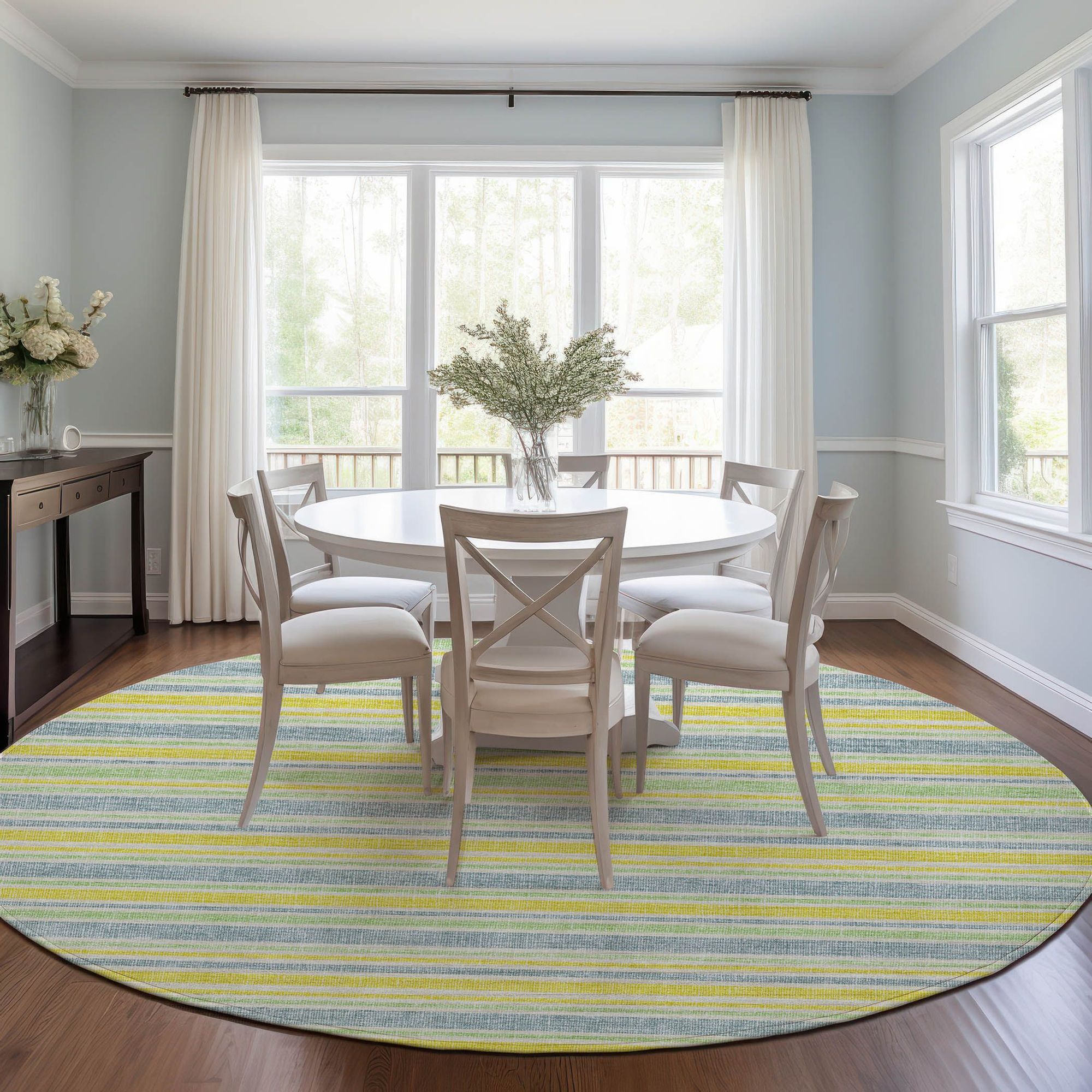 Machine Made ACN531 Denim Blue Rugs