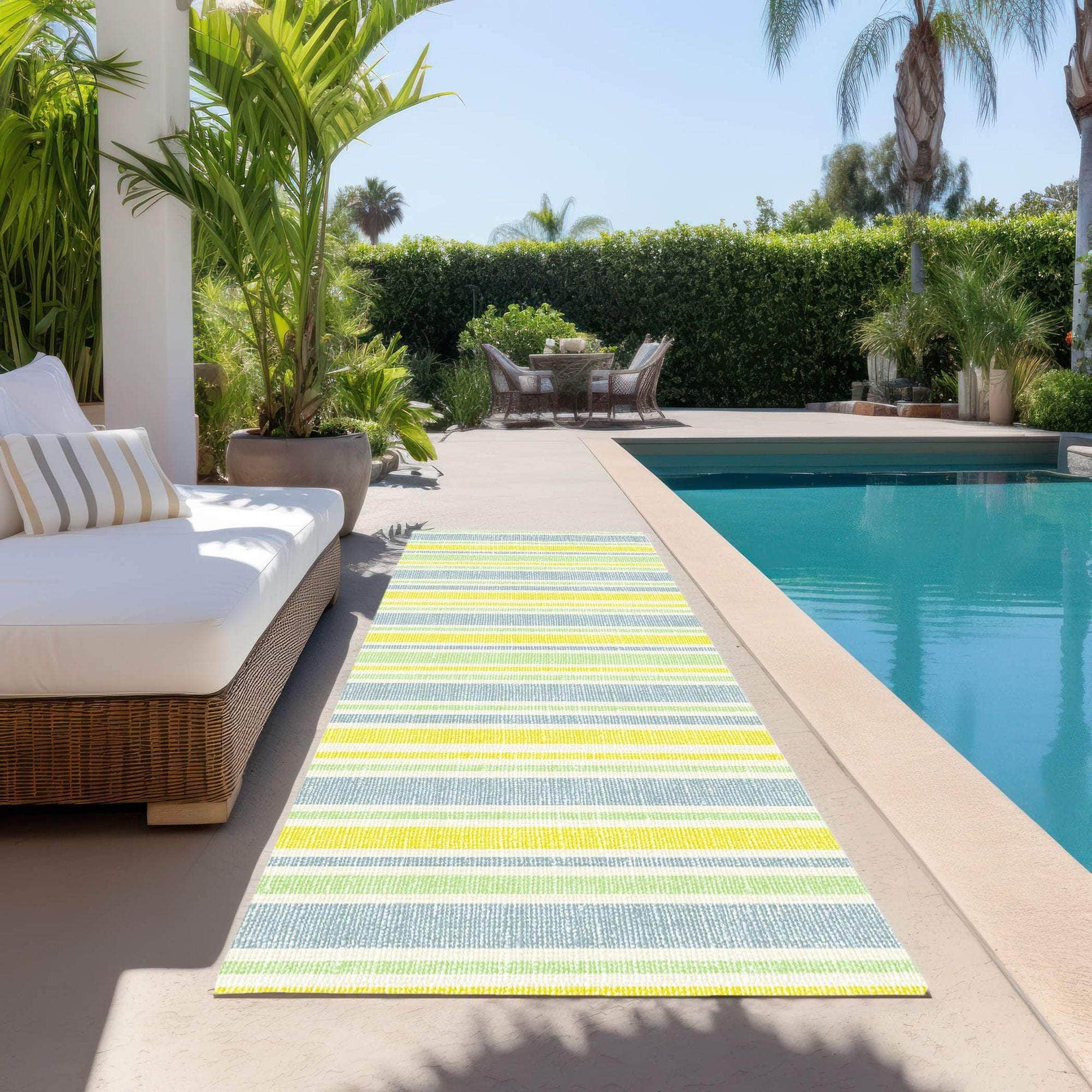 Machine Made ACN531 Denim Blue Rugs