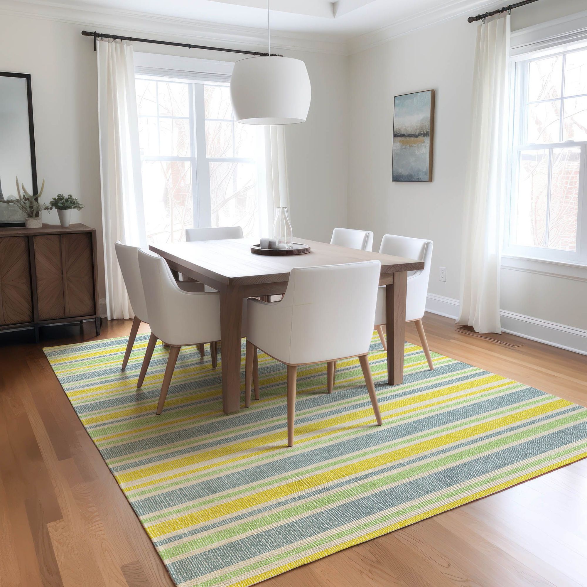 Machine Made ACN531 Denim Blue Rugs