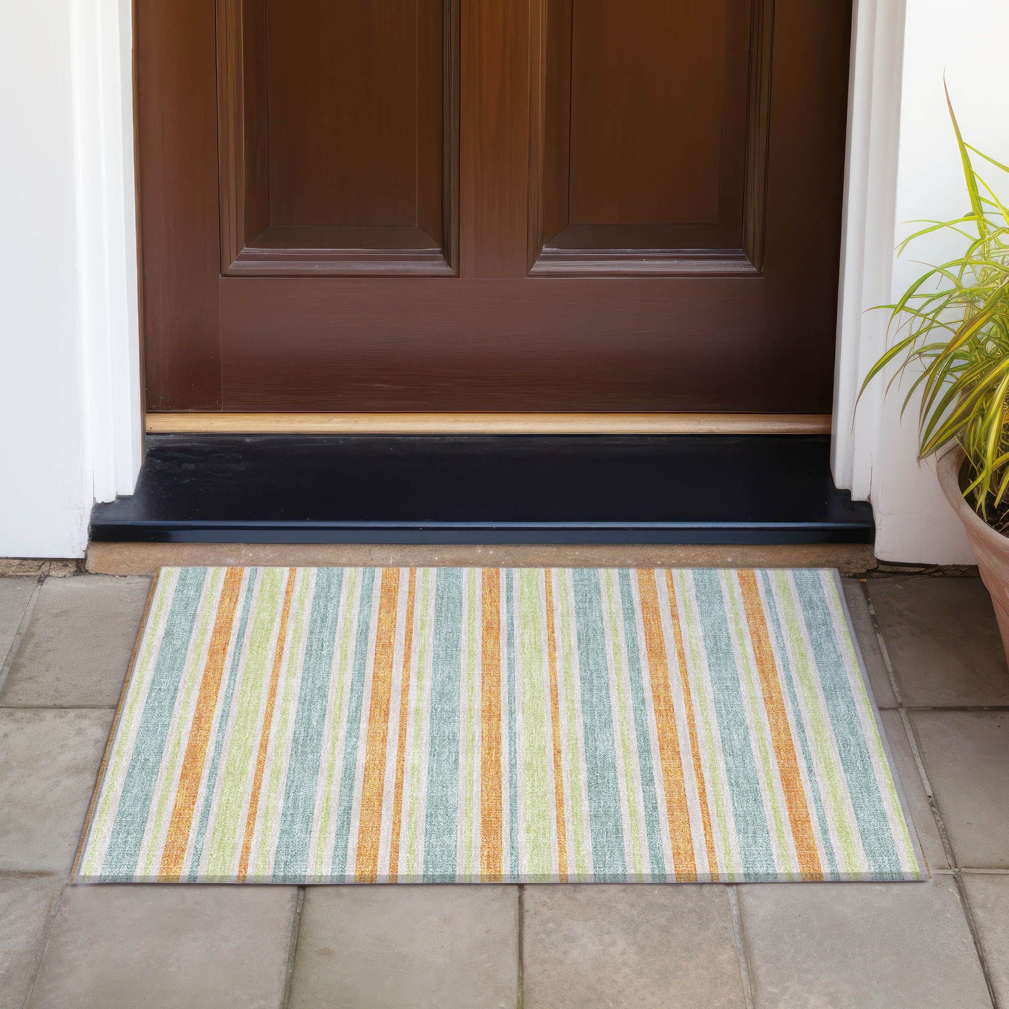 Machine Made ACN531 Orange Rugs