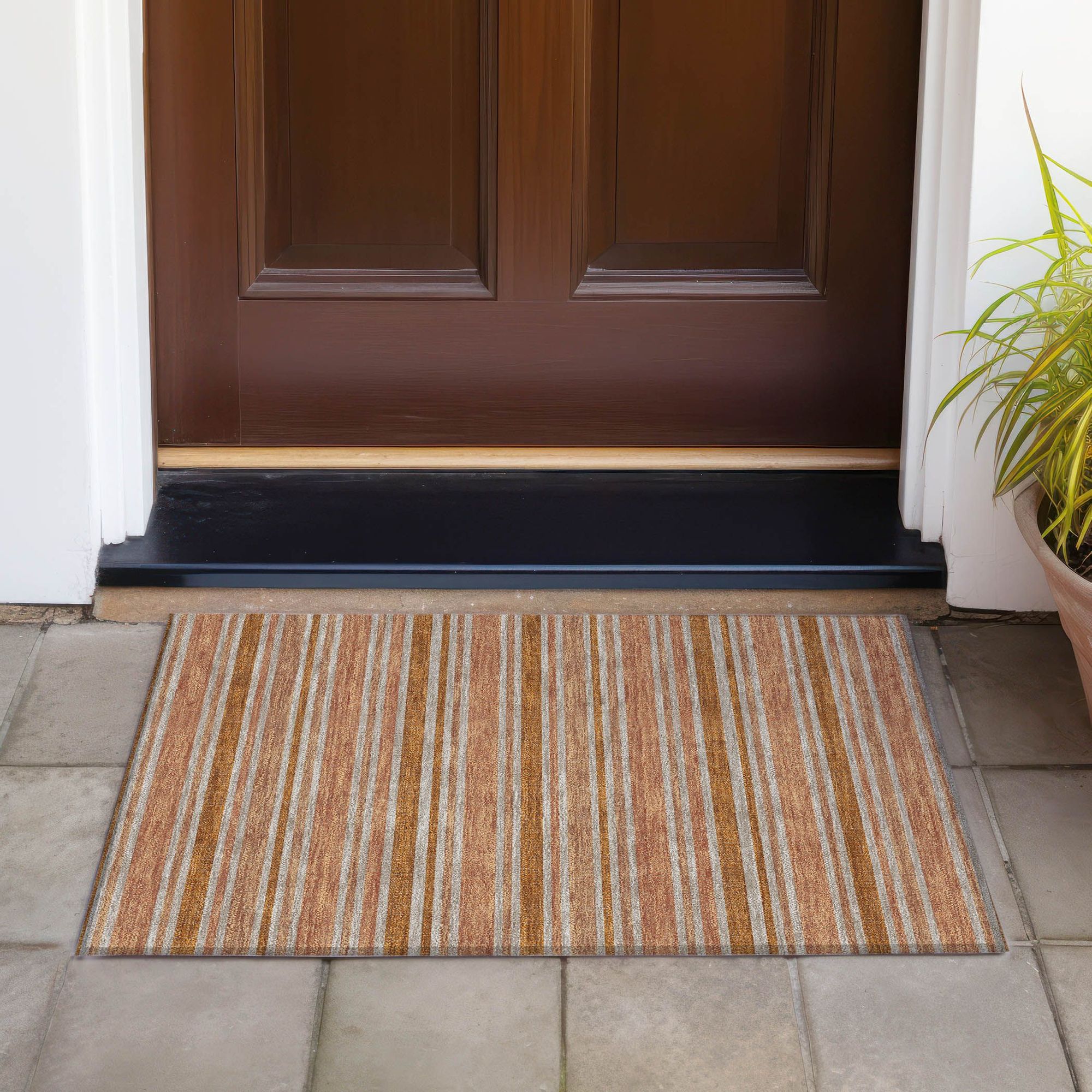 Machine Made ACN531 Paprika Orange Rugs
