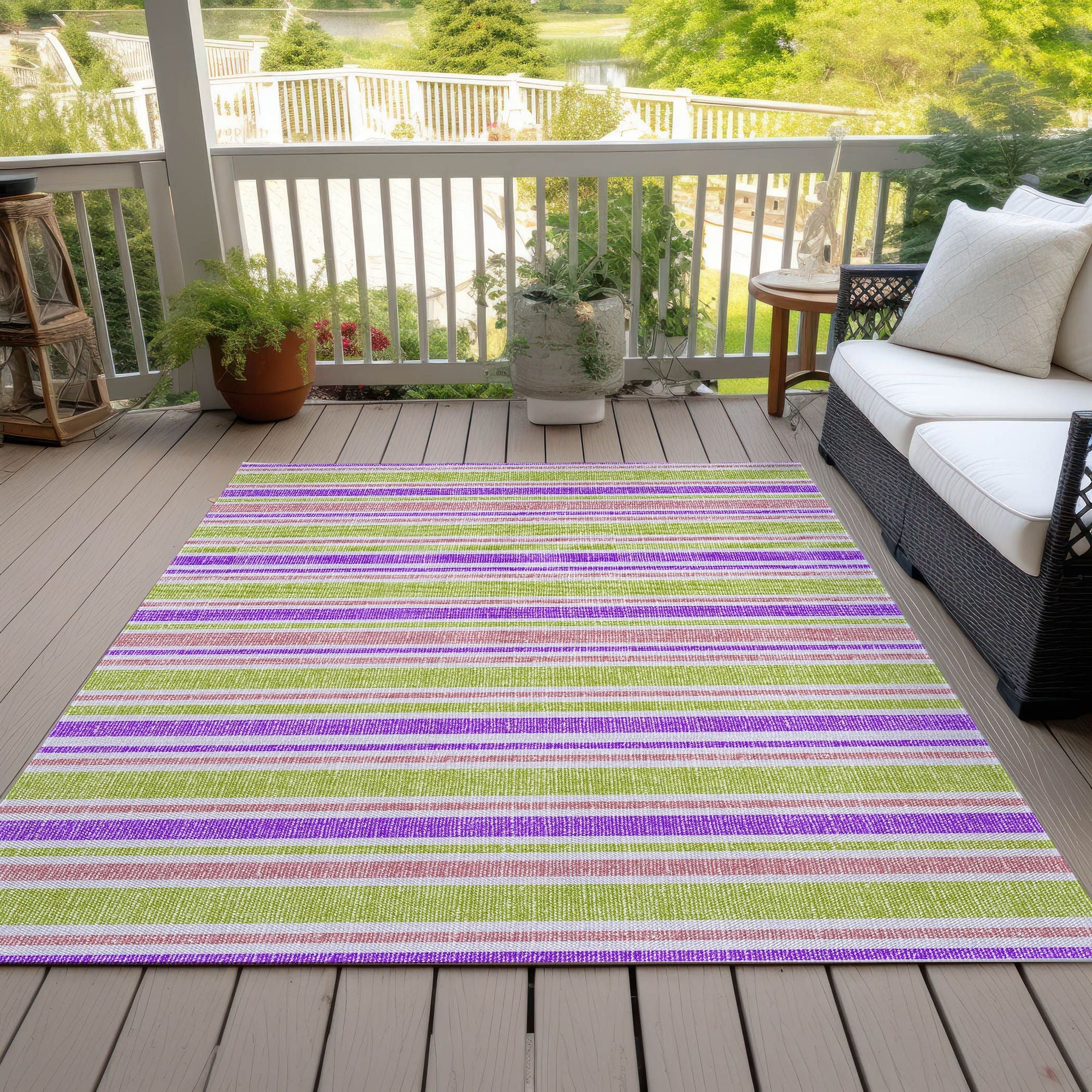 Machine Made ACN531 Purple Rugs