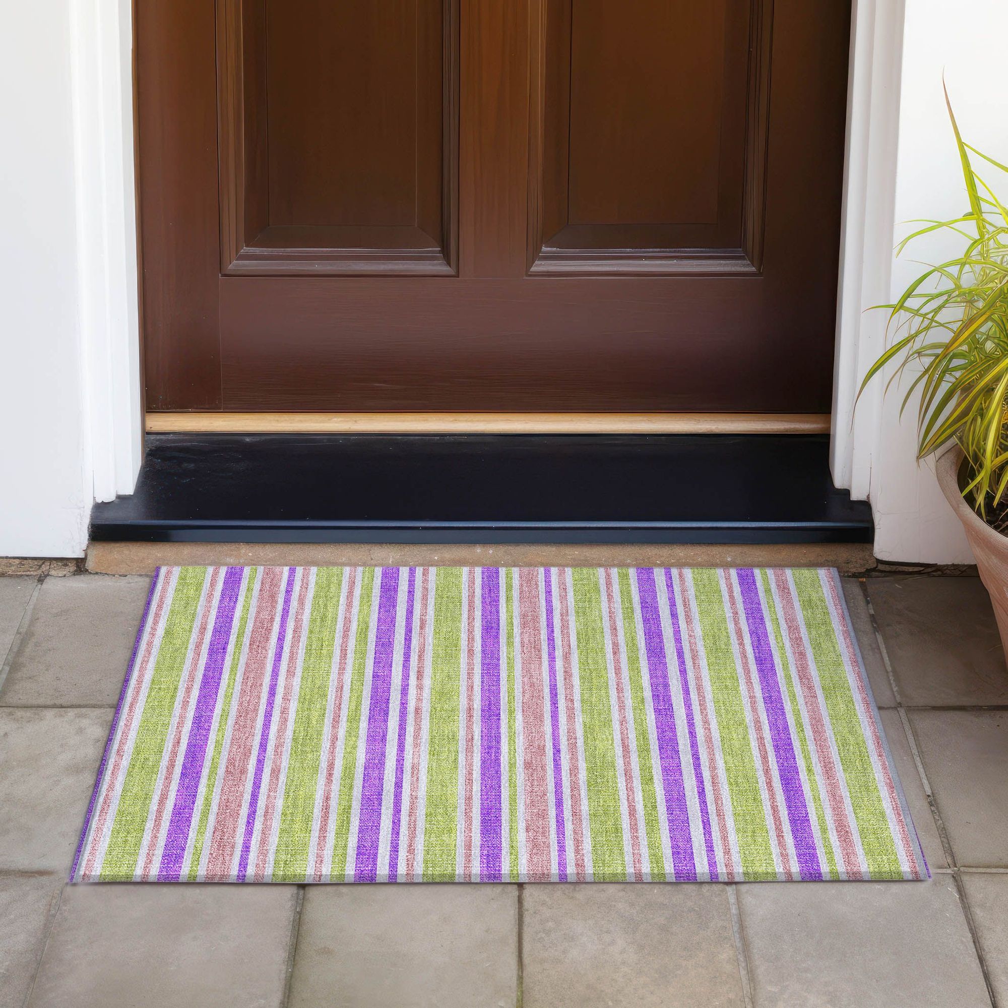 Machine Made ACN531 Purple Rugs