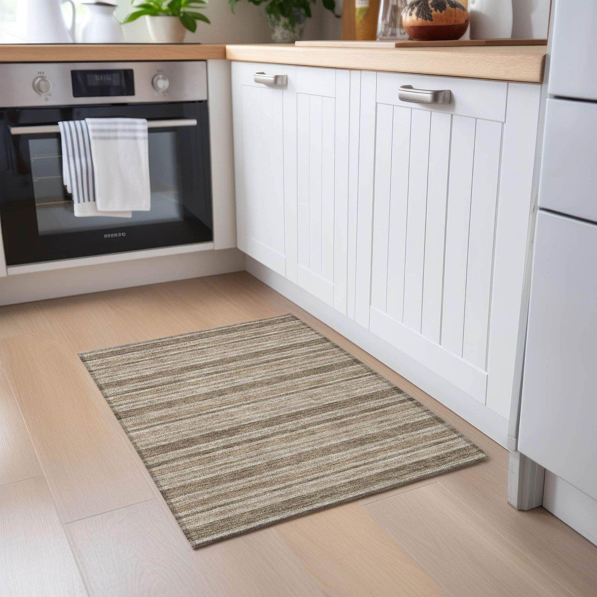 Machine Made ACN531 Taupe Brown Rugs