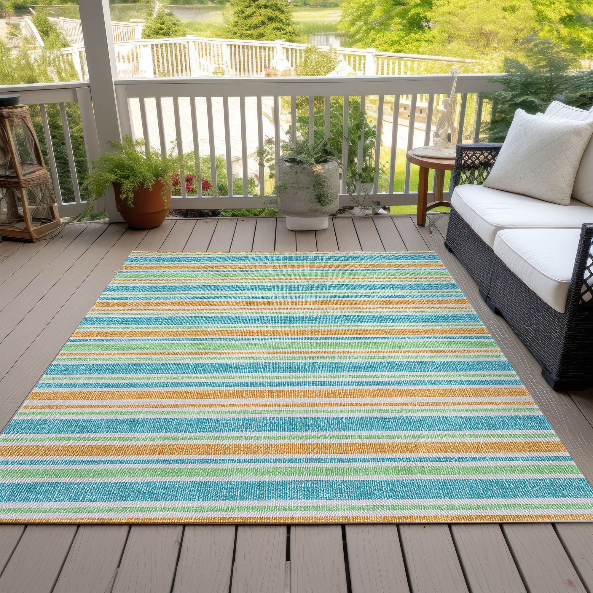 Machine Made ACN531 Teal Rugs