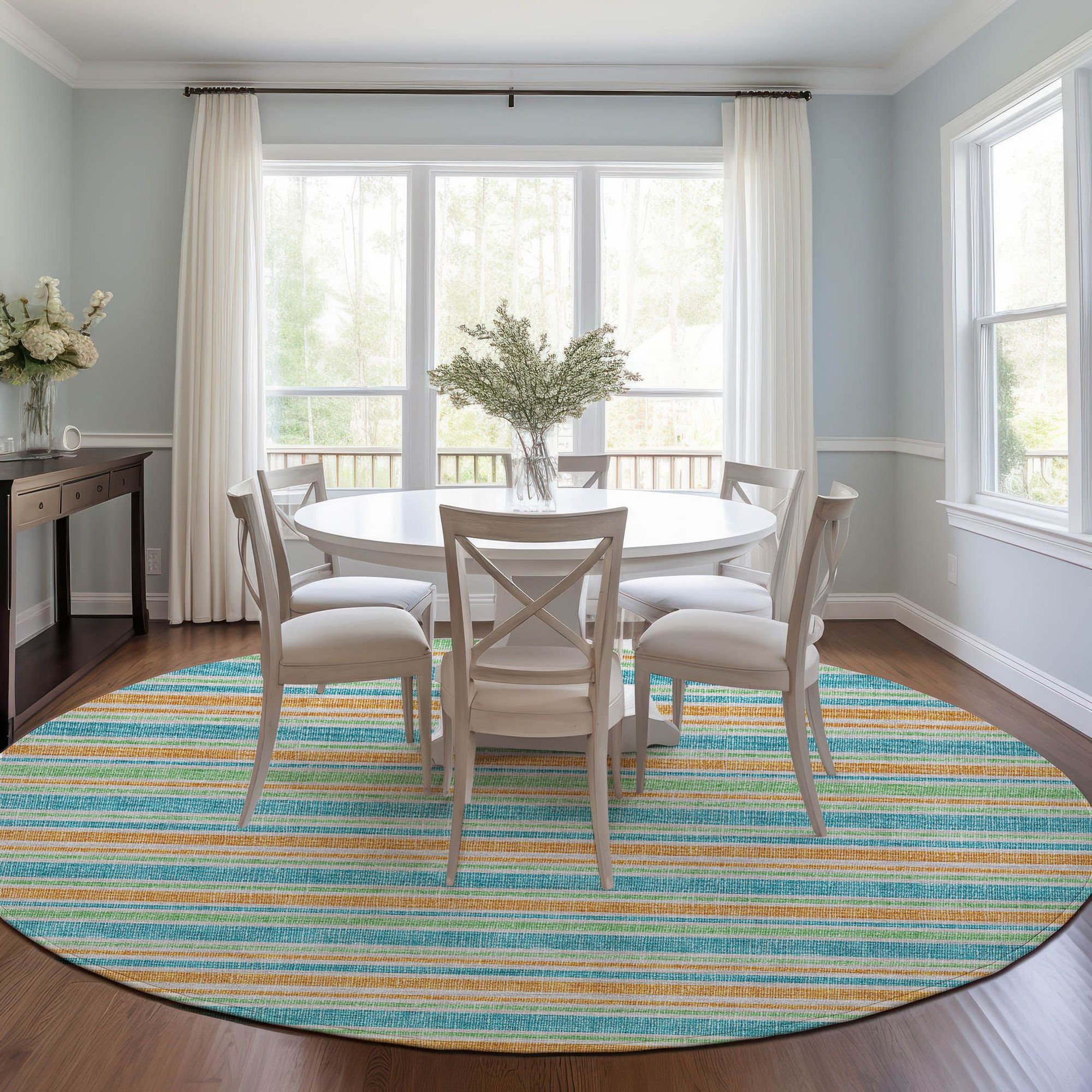 Machine Made ACN531 Teal Rugs
