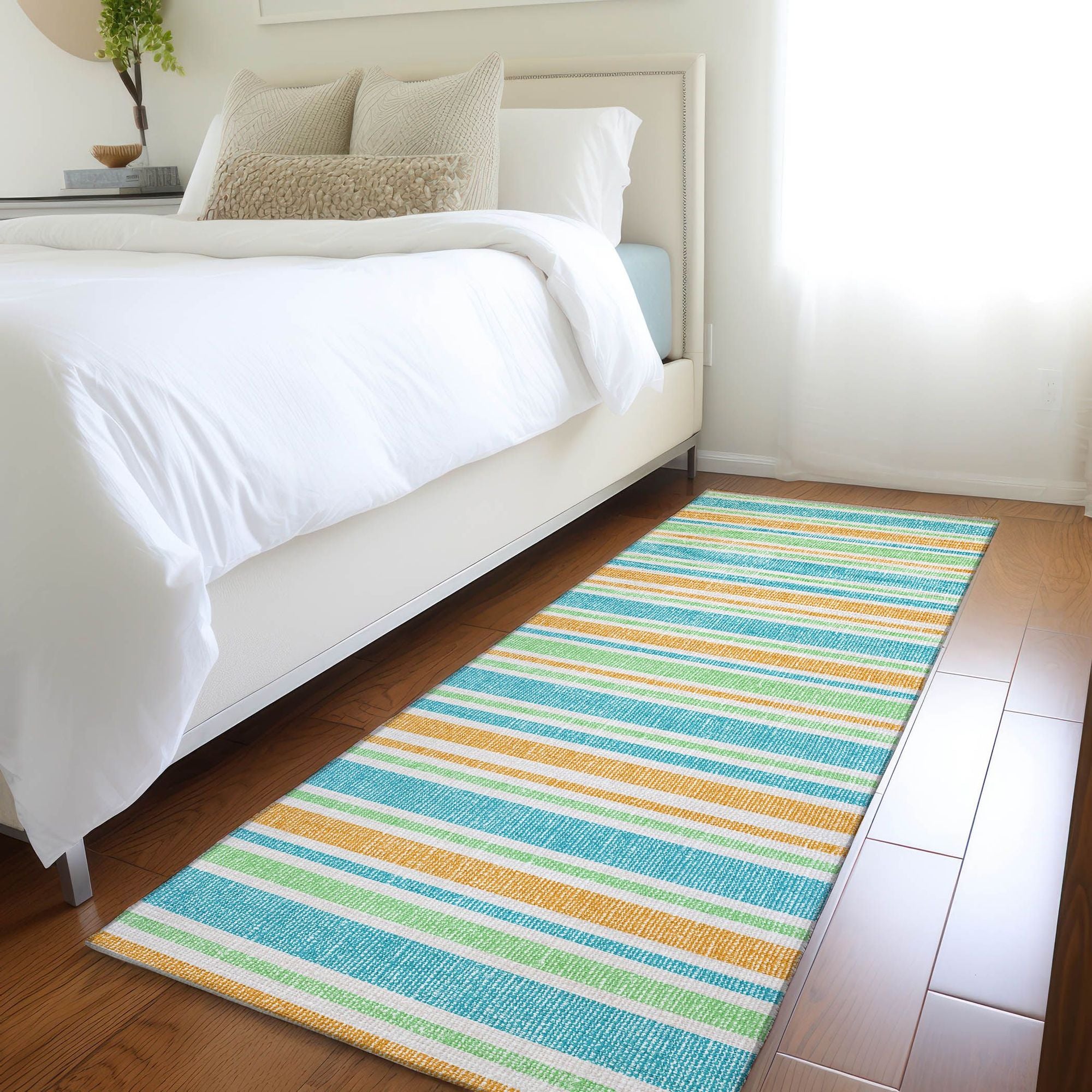 Machine Made ACN531 Teal Rugs
