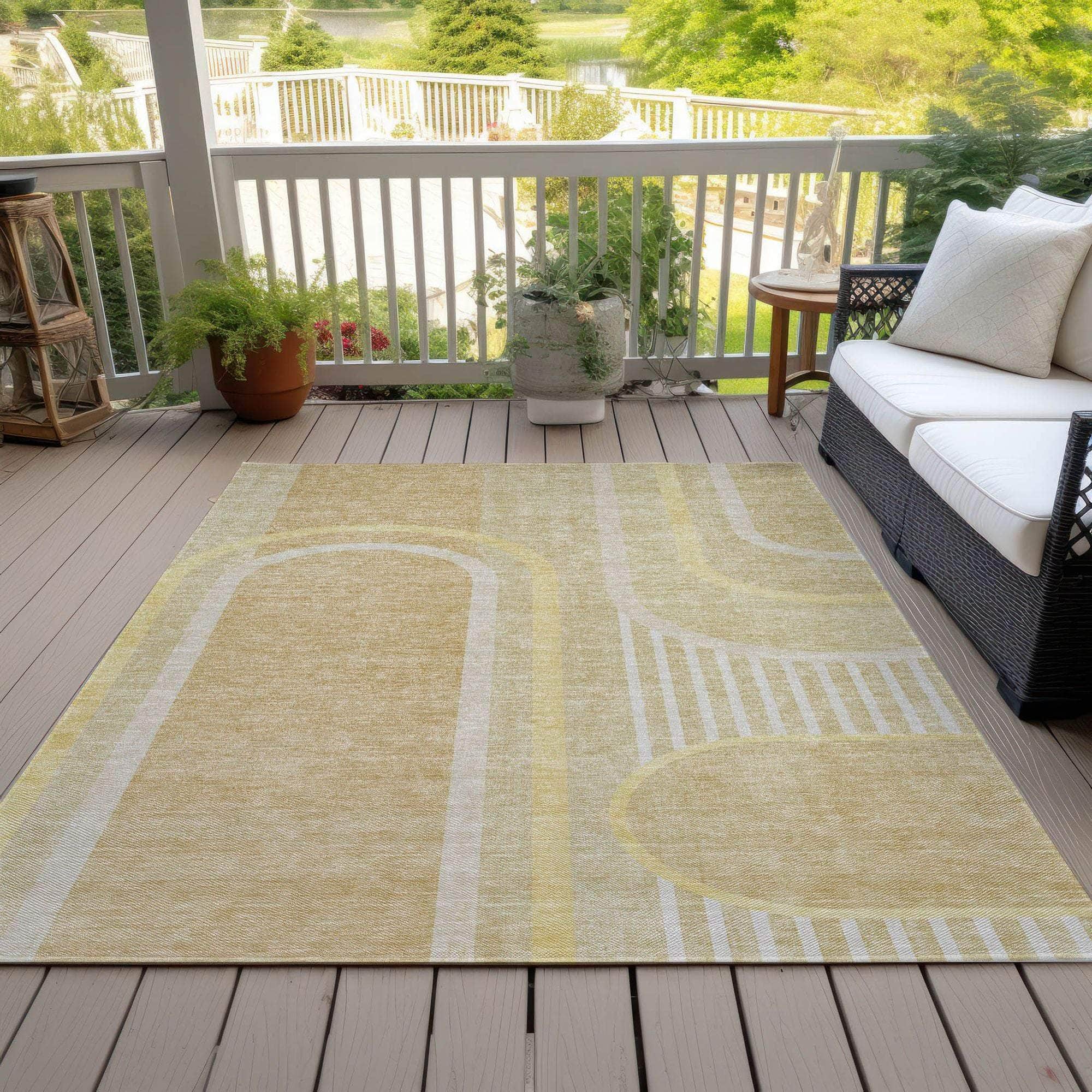 Machine Made ACN532 Beige Brown Rugs