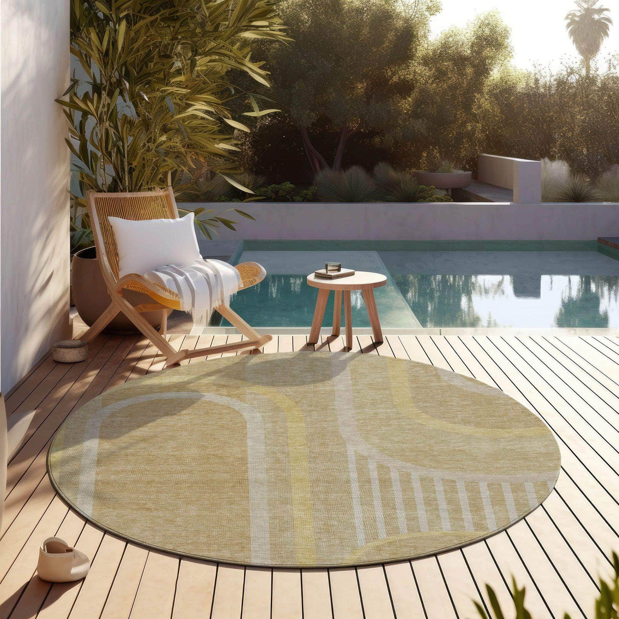 Machine Made ACN532 Beige Brown Rugs
