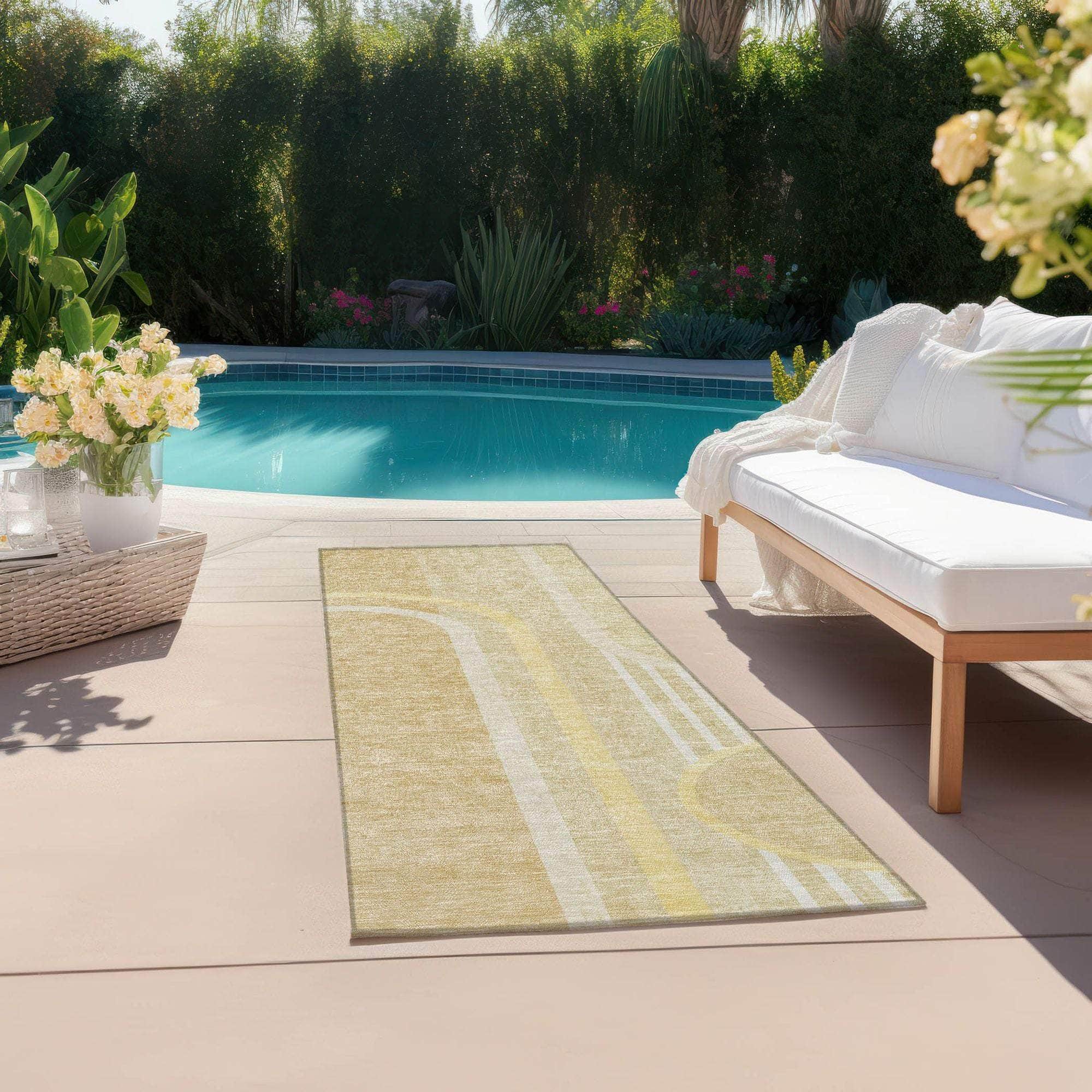 Machine Made ACN532 Beige Brown Rugs