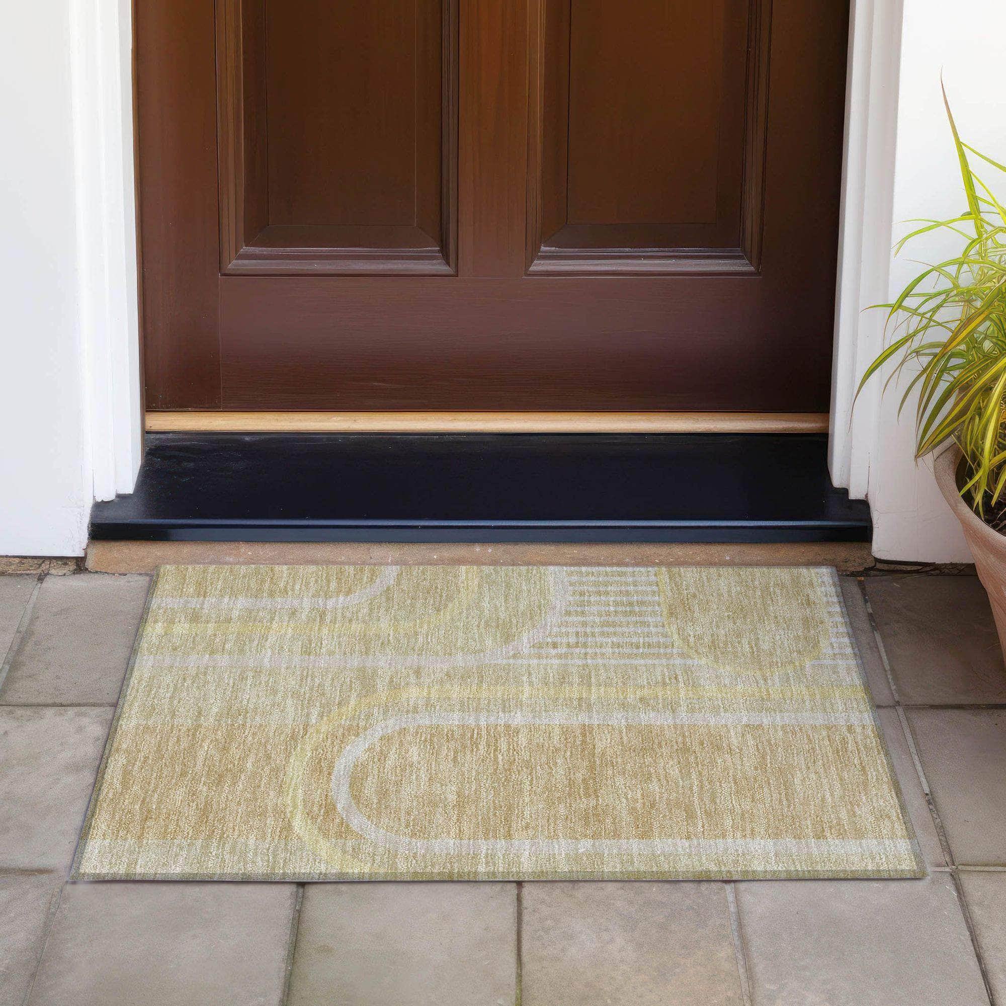 Machine Made ACN532 Beige Brown Rugs