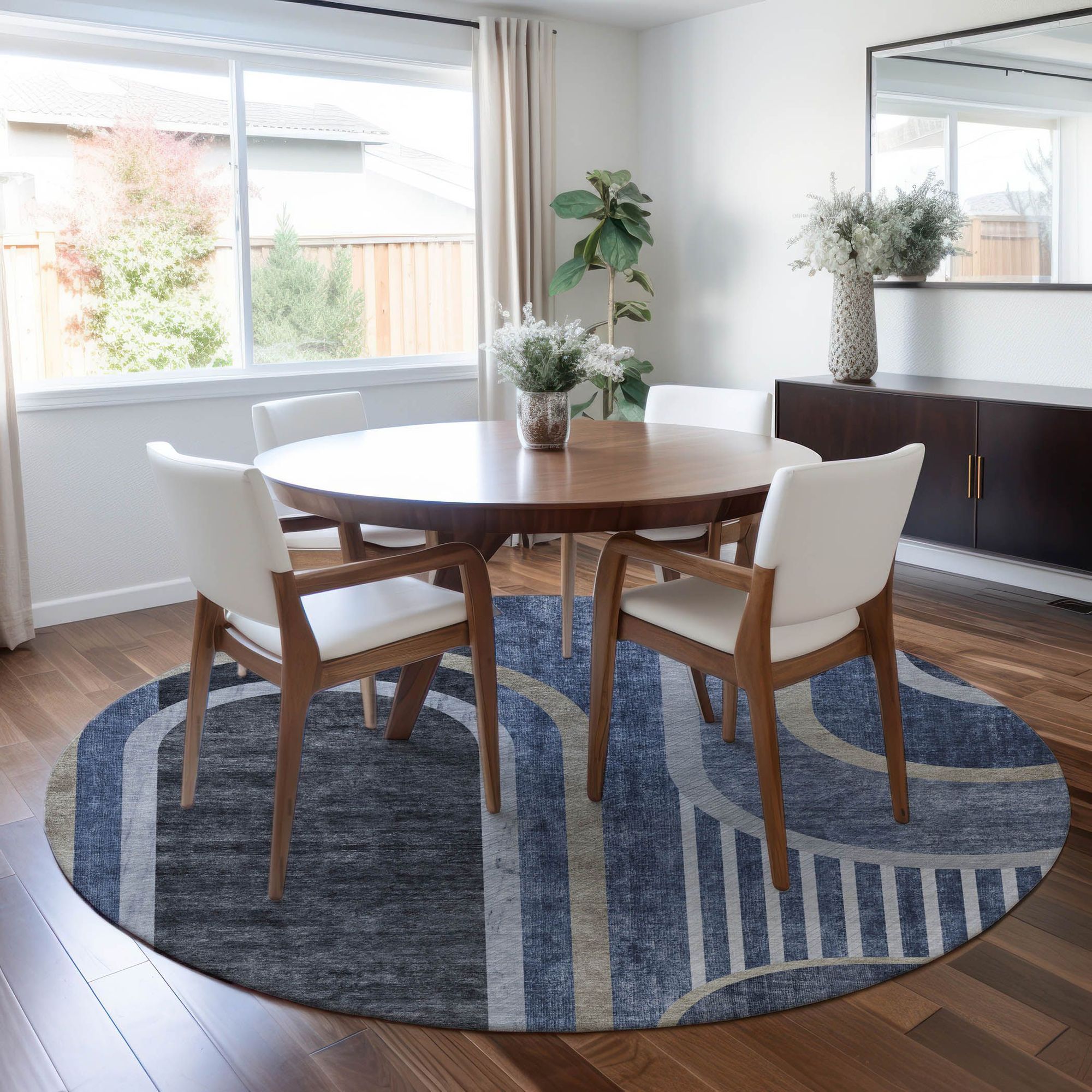 Machine Made ACN532 Navy Blue Rugs