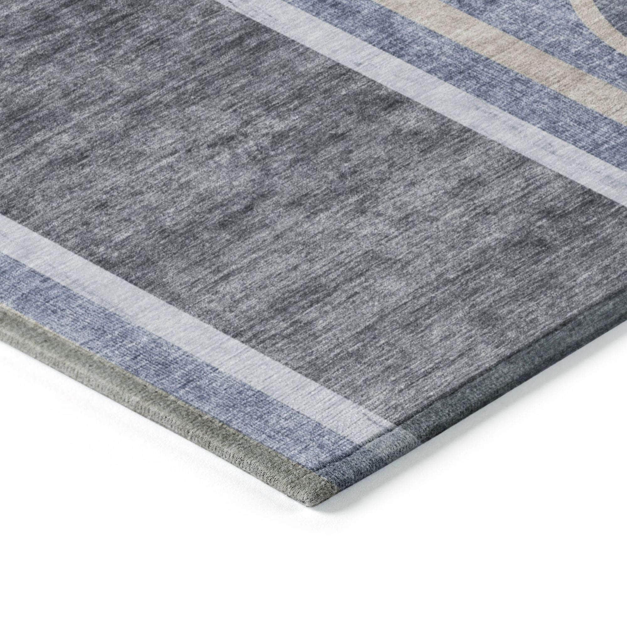 Machine Made ACN532 Navy Blue Rugs