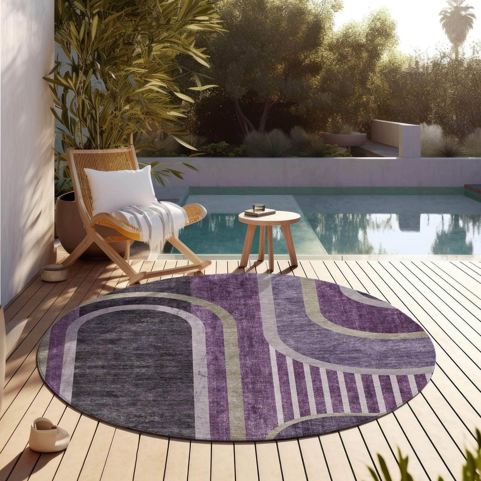 Machine Made ACN532 Purple Rugs