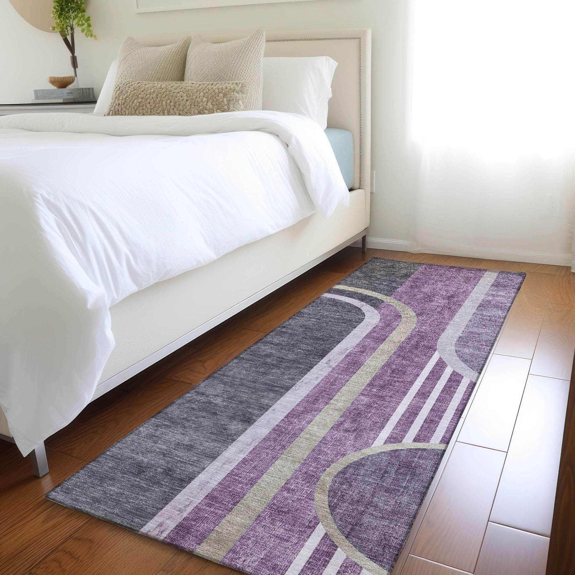 Machine Made ACN532 Purple Rugs
