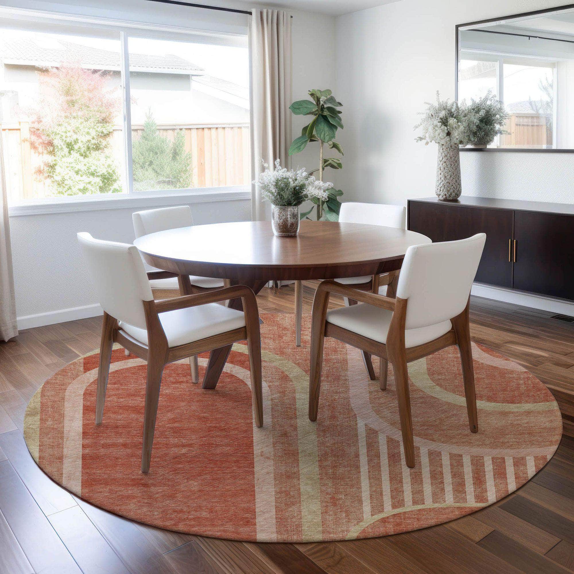 Machine Made ACN532 Salmon Orange Rugs