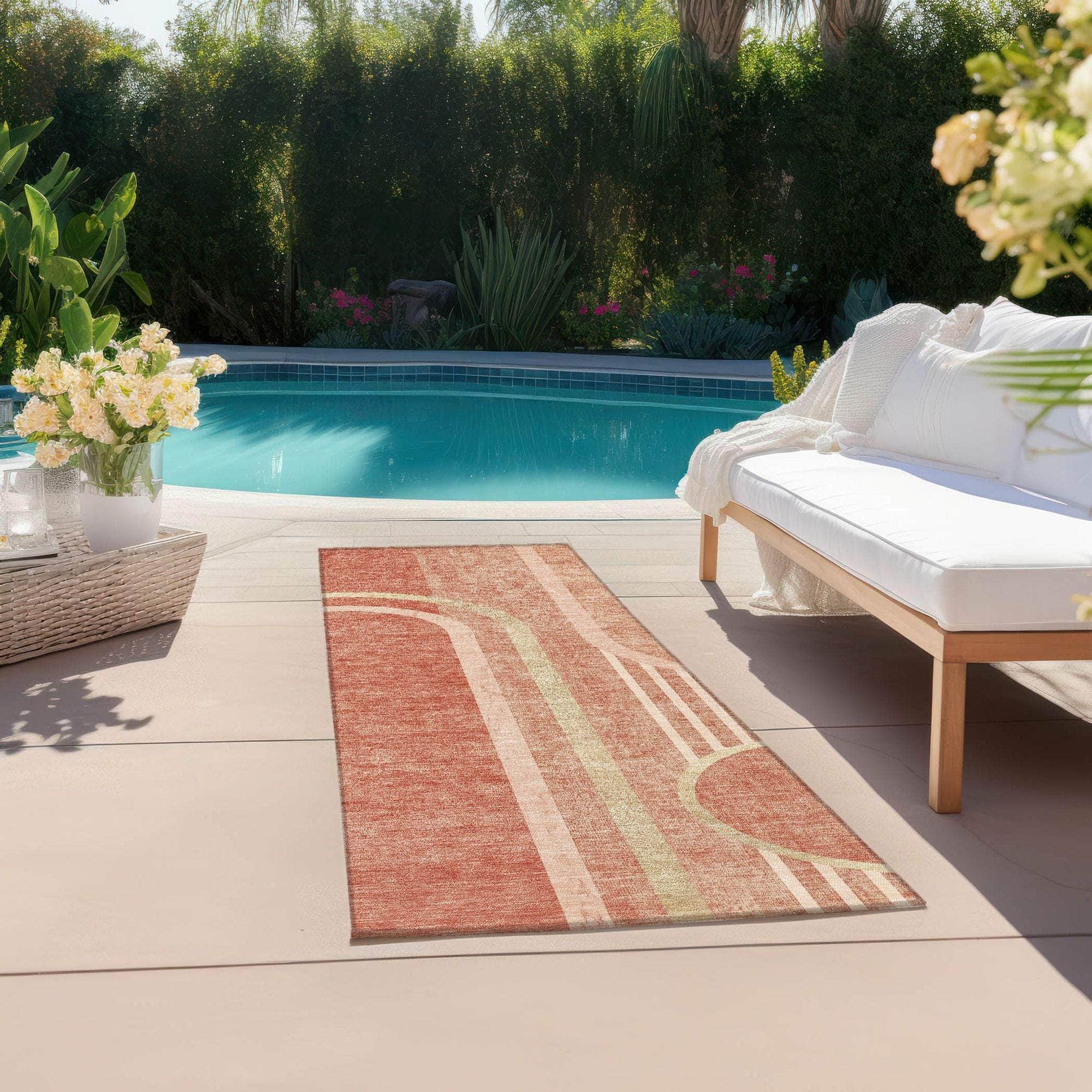 Machine Made ACN532 Salmon Orange Rugs