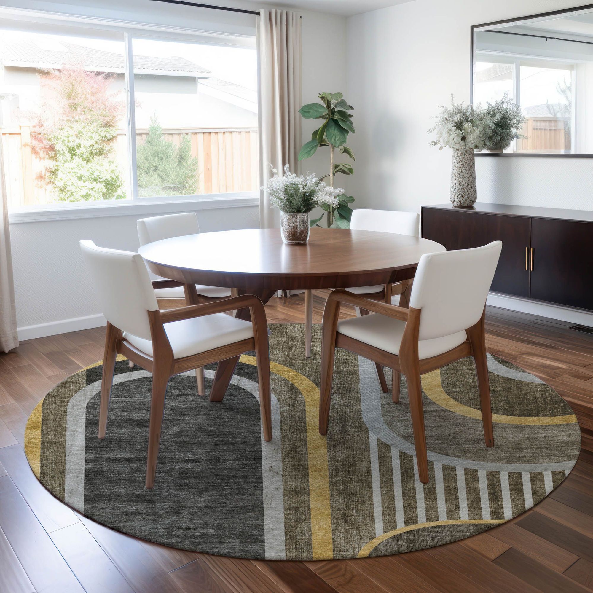 Machine Made ACN532 Taupe Brown Rugs
