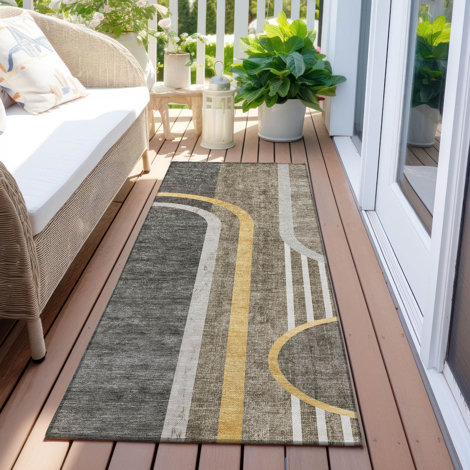 Machine Made ACN532 Taupe Brown Rugs