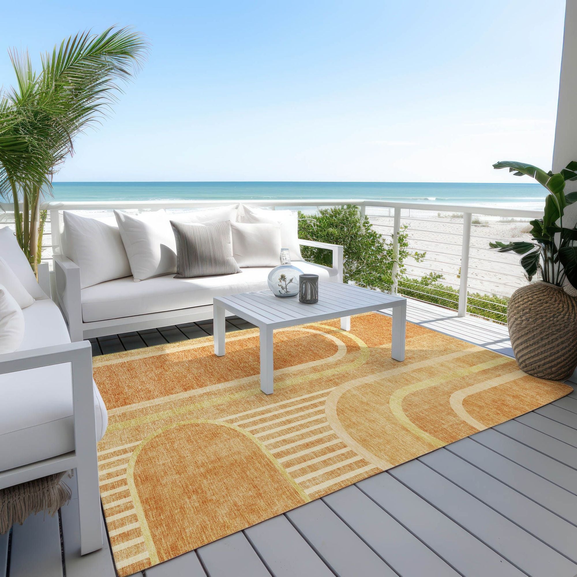 Machine Made ACN532 Terracotta Orange Rugs