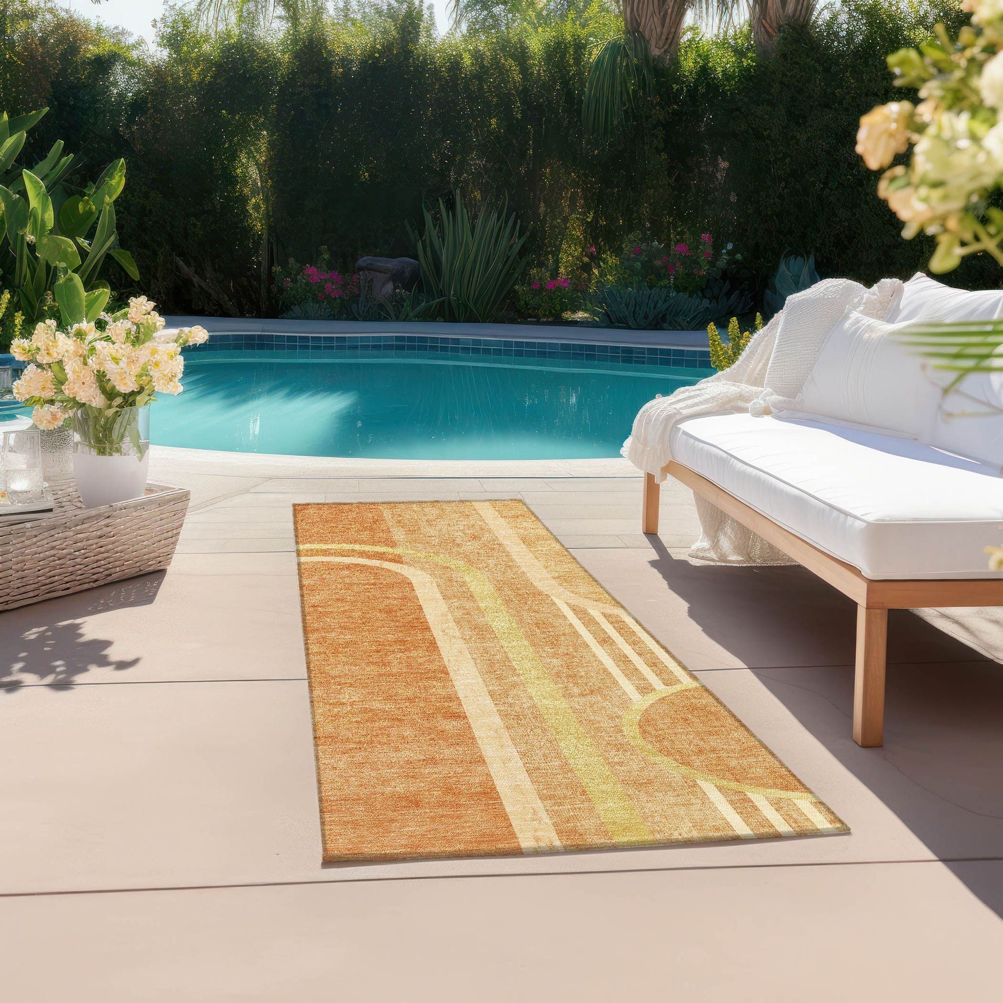 Machine Made ACN532 Terracotta Orange Rugs