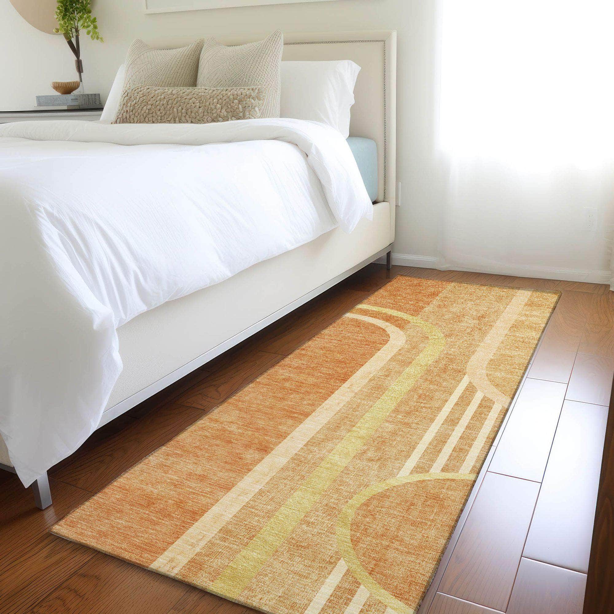Machine Made ACN532 Terracotta Orange Rugs