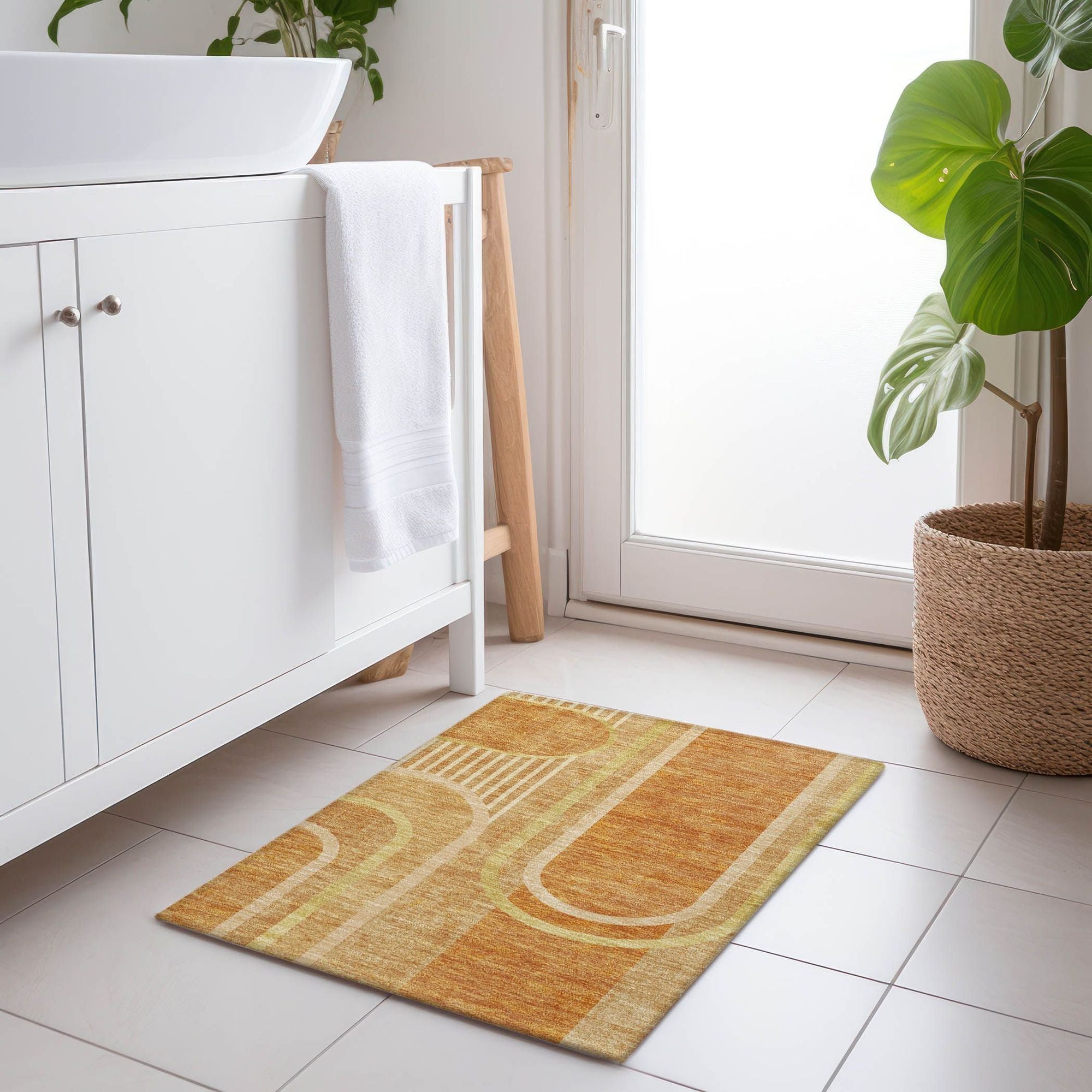 Machine Made ACN532 Terracotta Orange Rugs