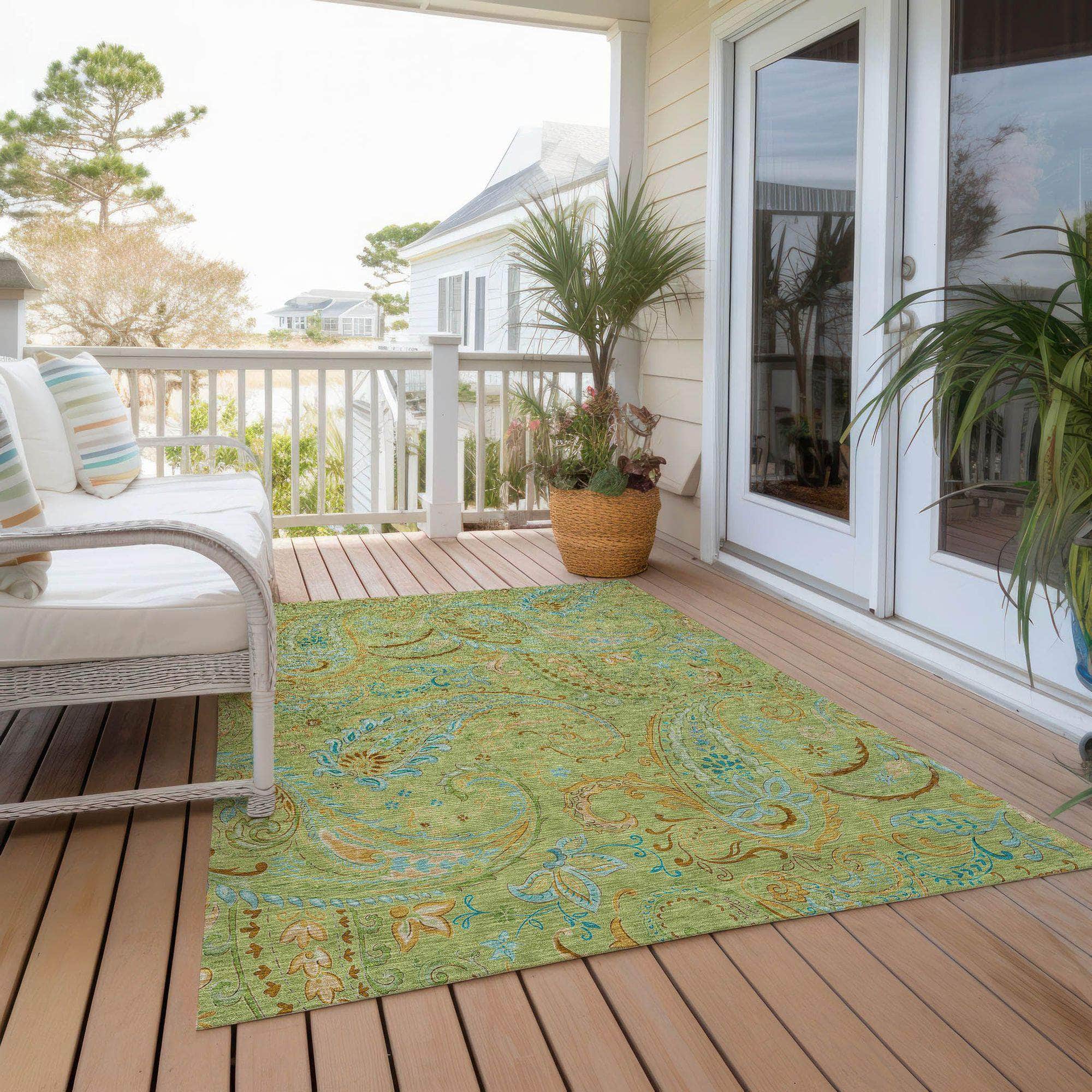 Machine Made ACN533 Aloe Green Rugs