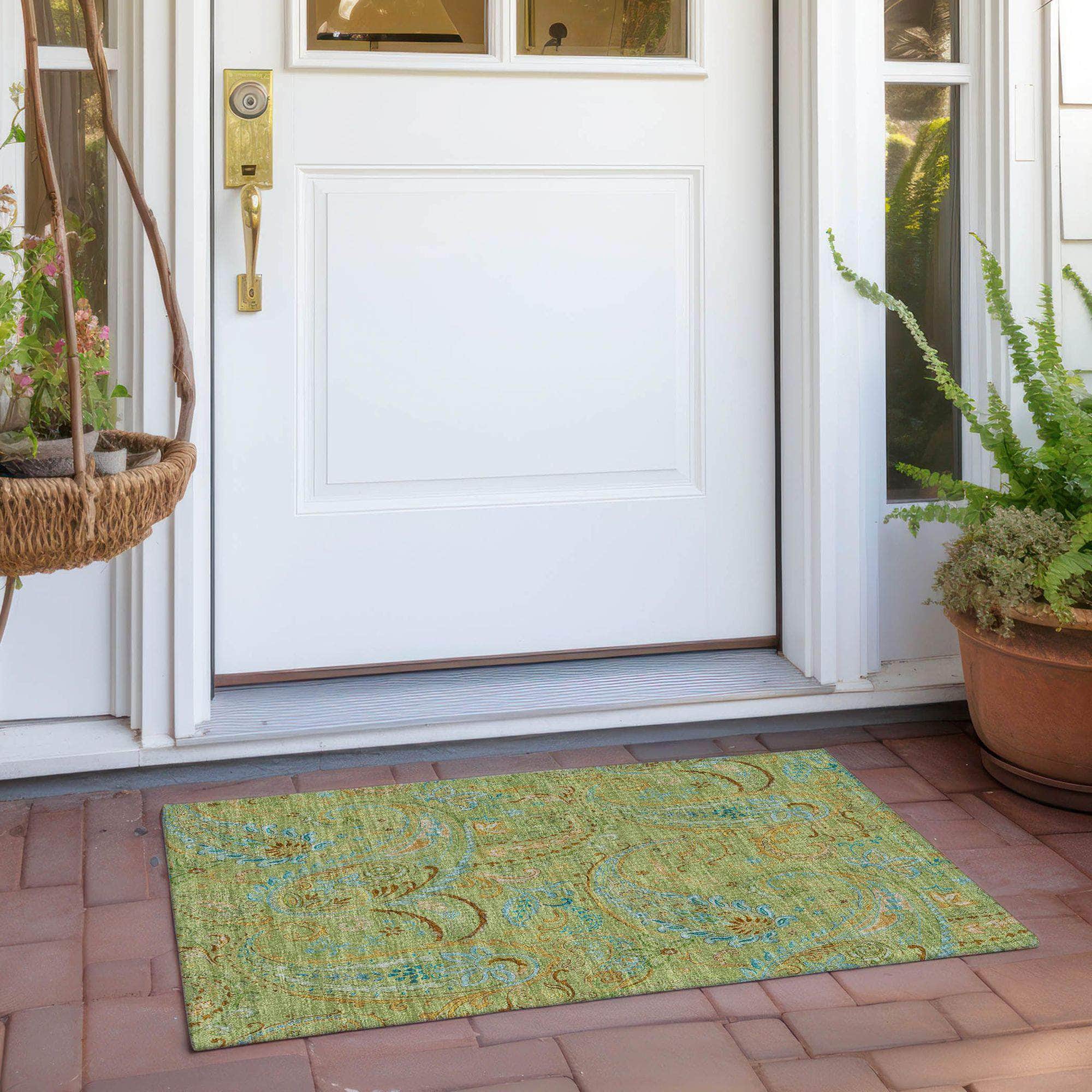 Machine Made ACN533 Aloe Green Rugs