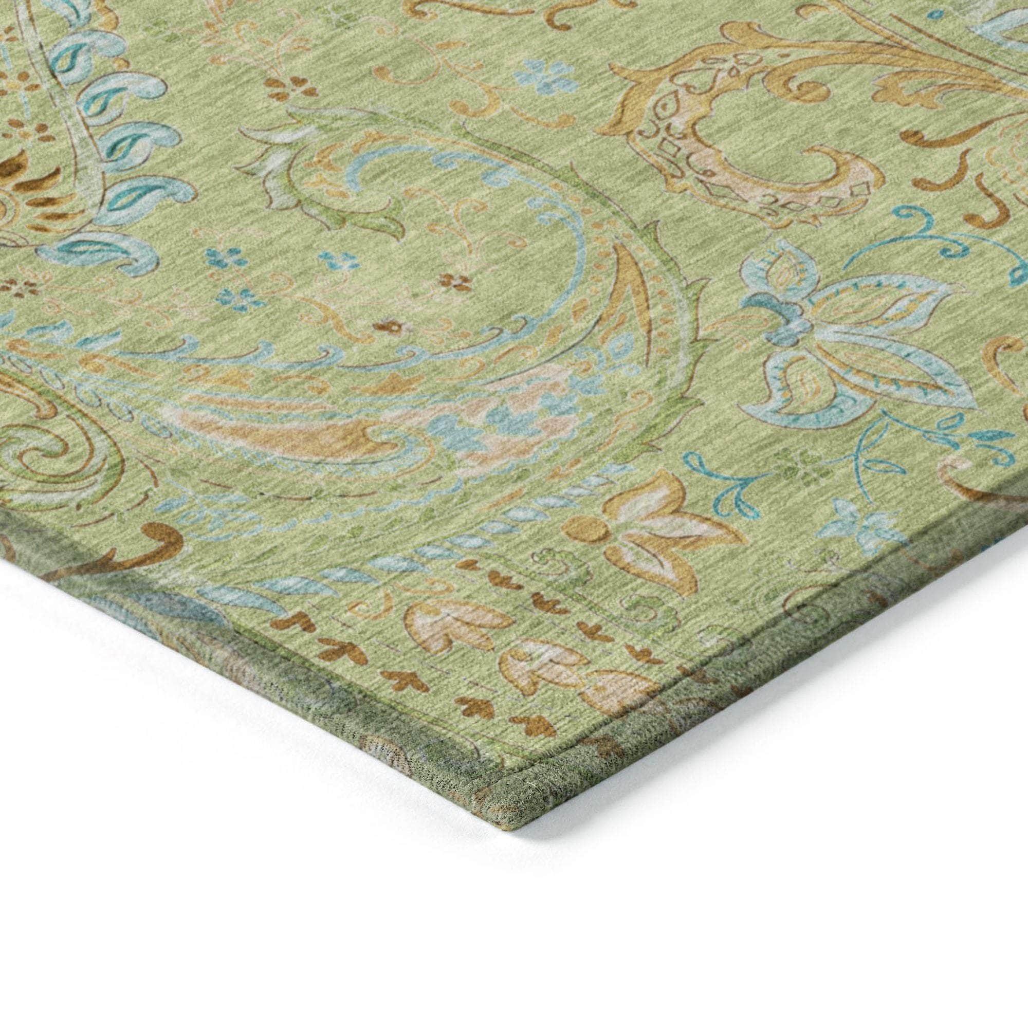Machine Made ACN533 Aloe Green Rugs
