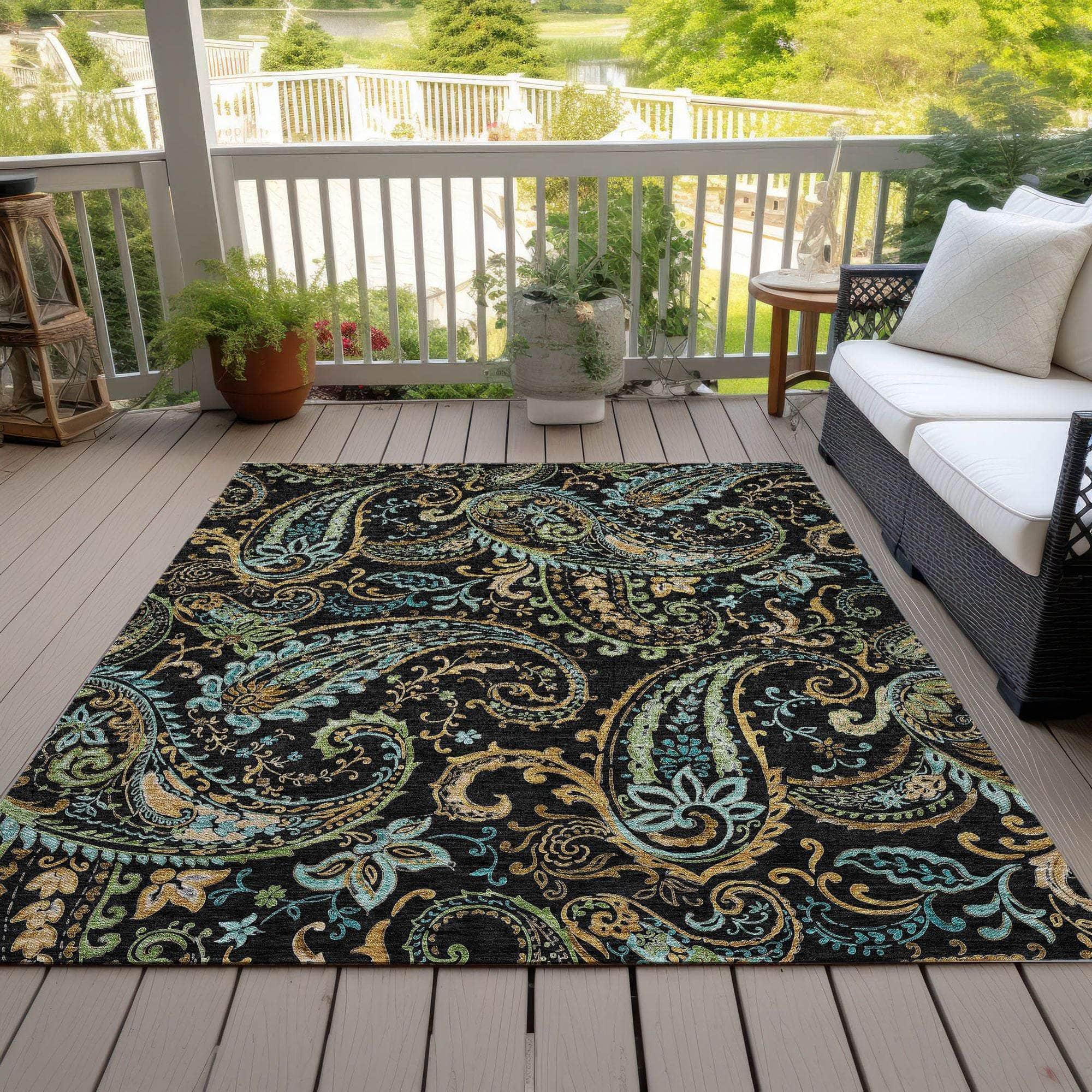 Machine Made ACN533 Black Rugs