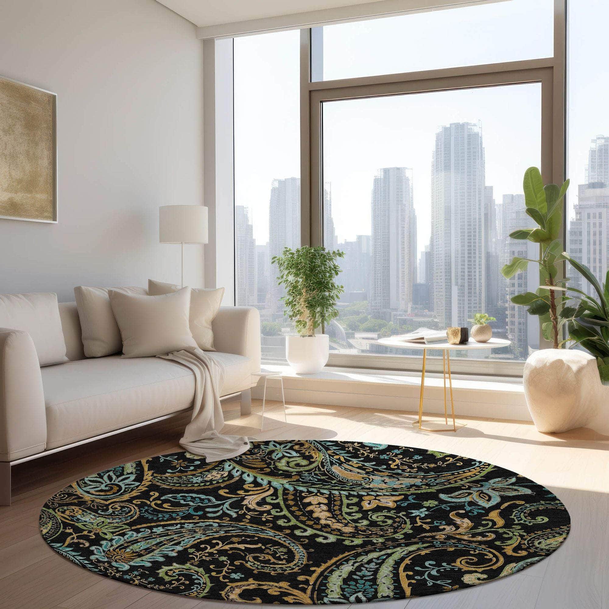 Machine Made ACN533 Black Rugs
