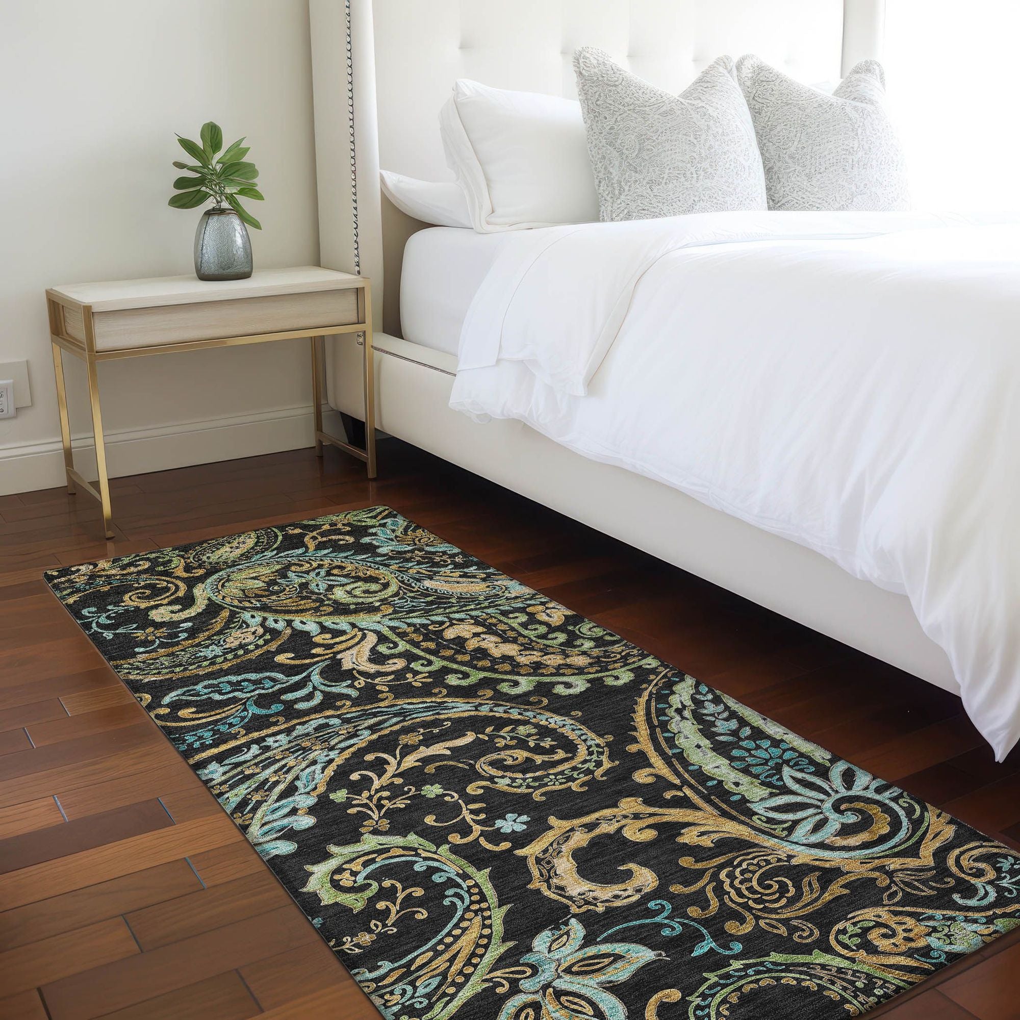 Machine Made ACN533 Black Rugs