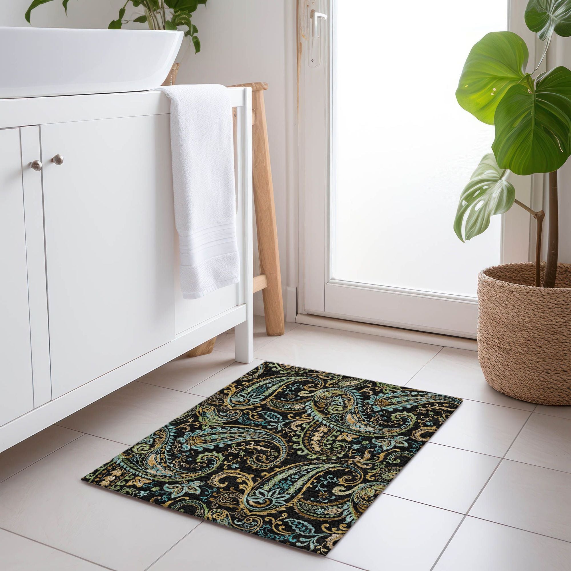 Machine Made ACN533 Black Rugs